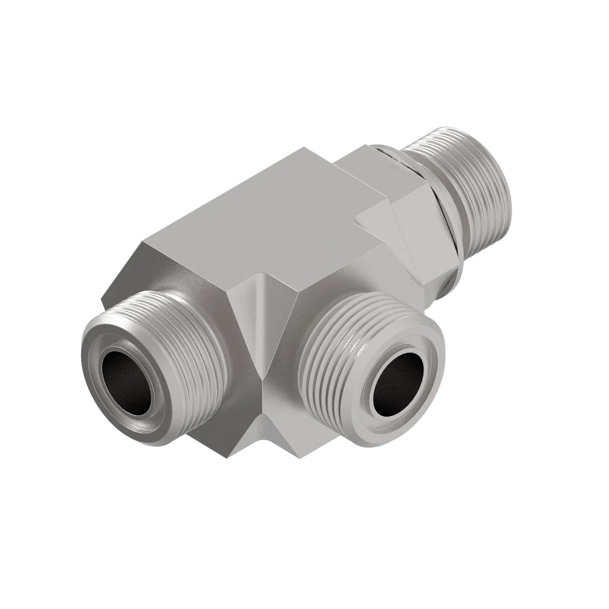 RUN TEE,FLAT SEALING FACE,W/MET HEX