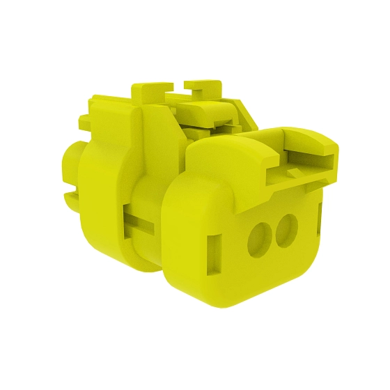 John Deere Yellow Electrical Connector Housing, Cavities 2 - 57M9728