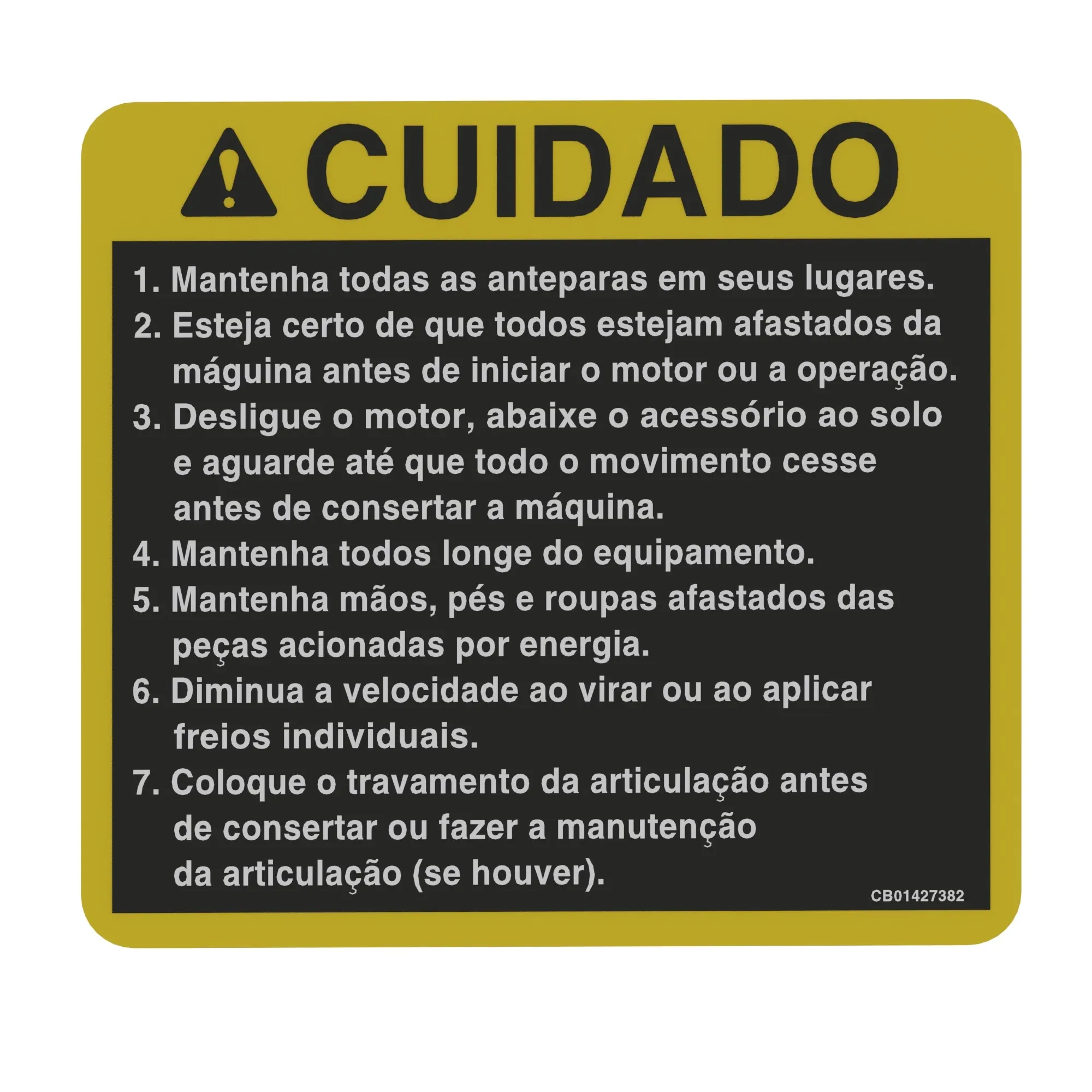 John Deere Caution Label, Portuguese - CB01427382