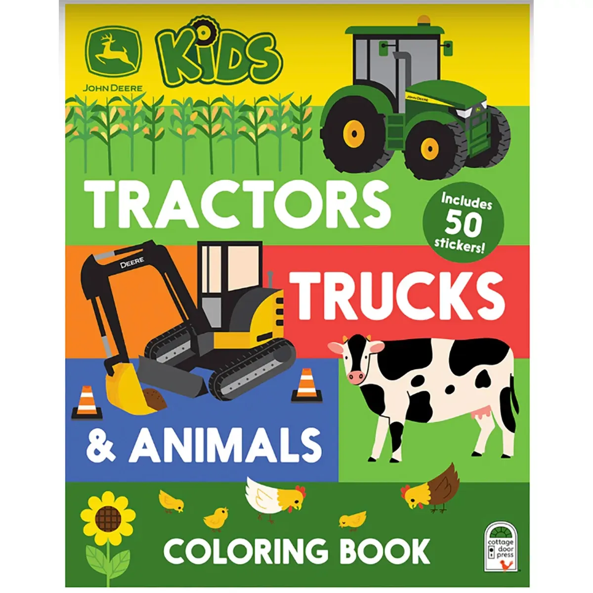 Tractors, Trucks & Animals Coloring Book