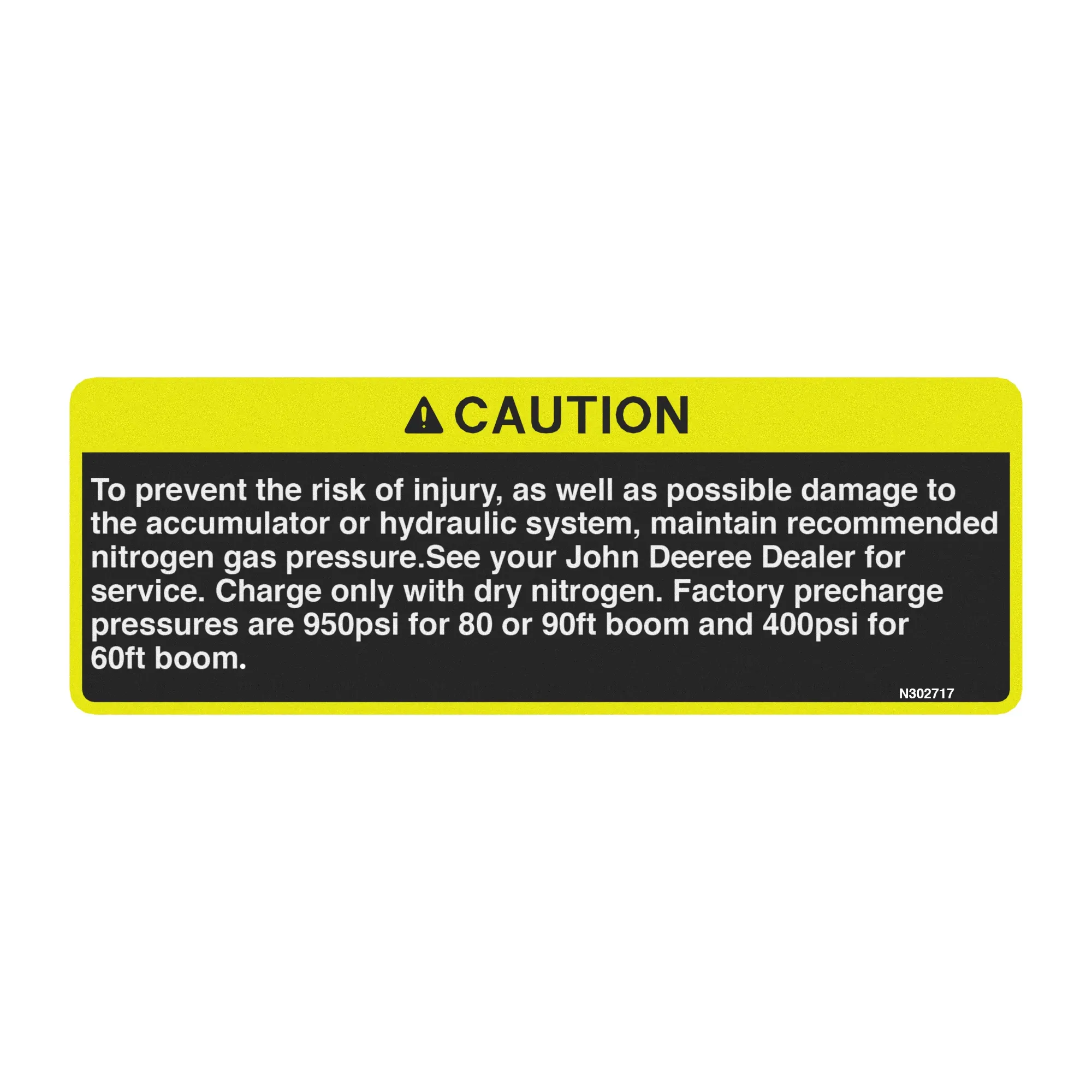 John Deere Caution Safety Sign - N302717