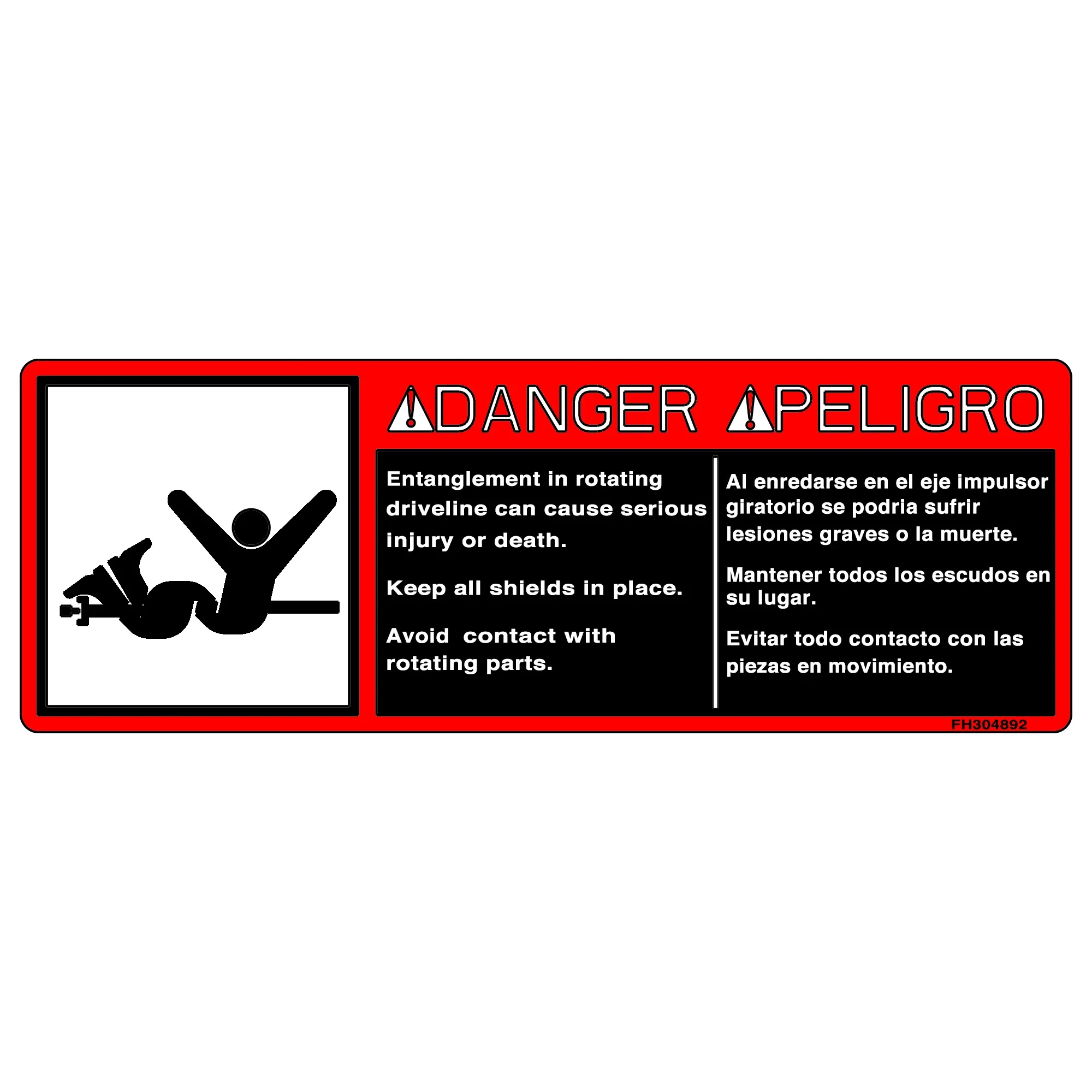 John Deere Safety Sign, Danger Label - FH304892