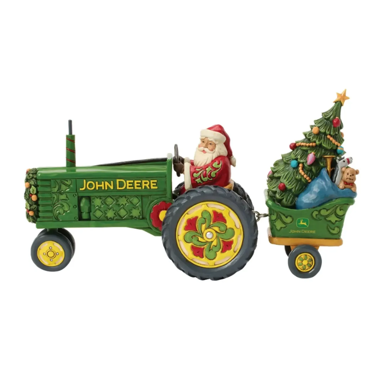 John Deere Santa's Festive Tractor Ride Figurine