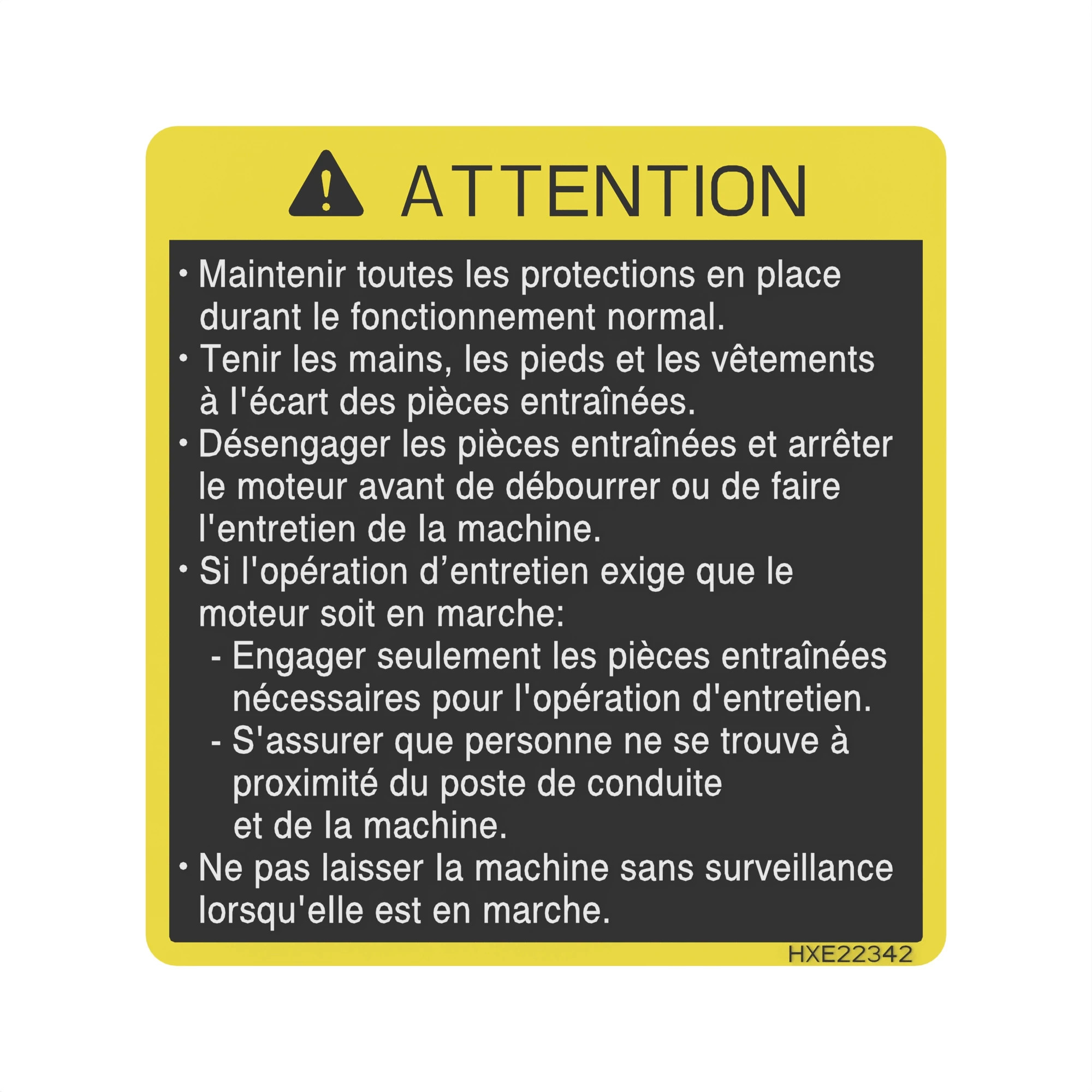 LABEL, CAUTION, FRENCH