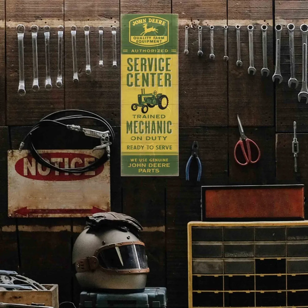 Service Center Vertical Wooden Wall Sign