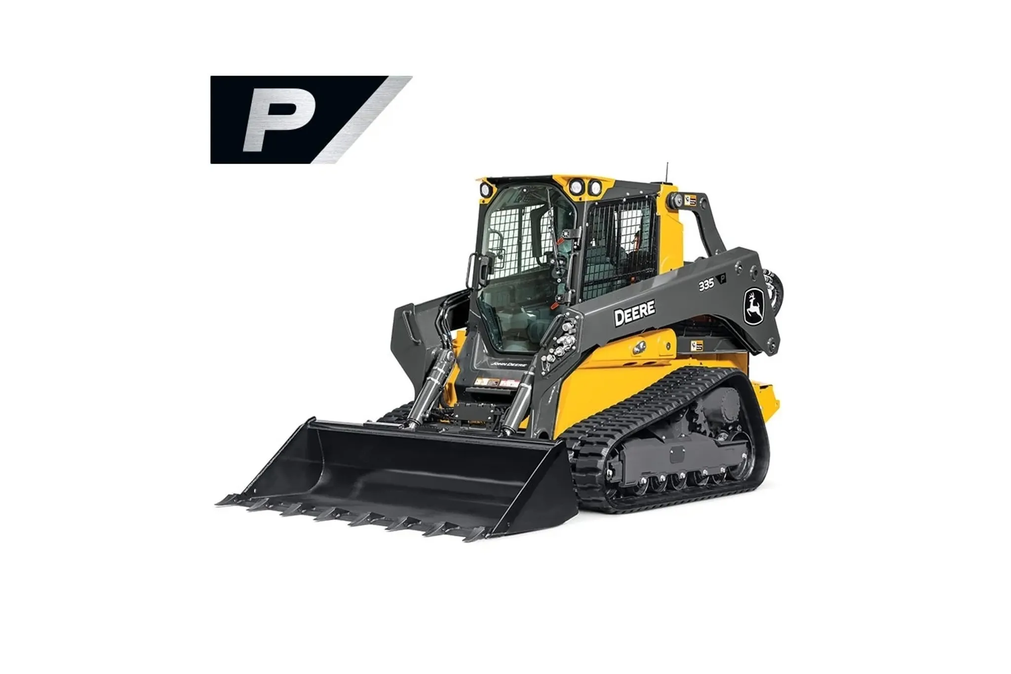 Studio image of a 335 P-Tier Compact Track Loader