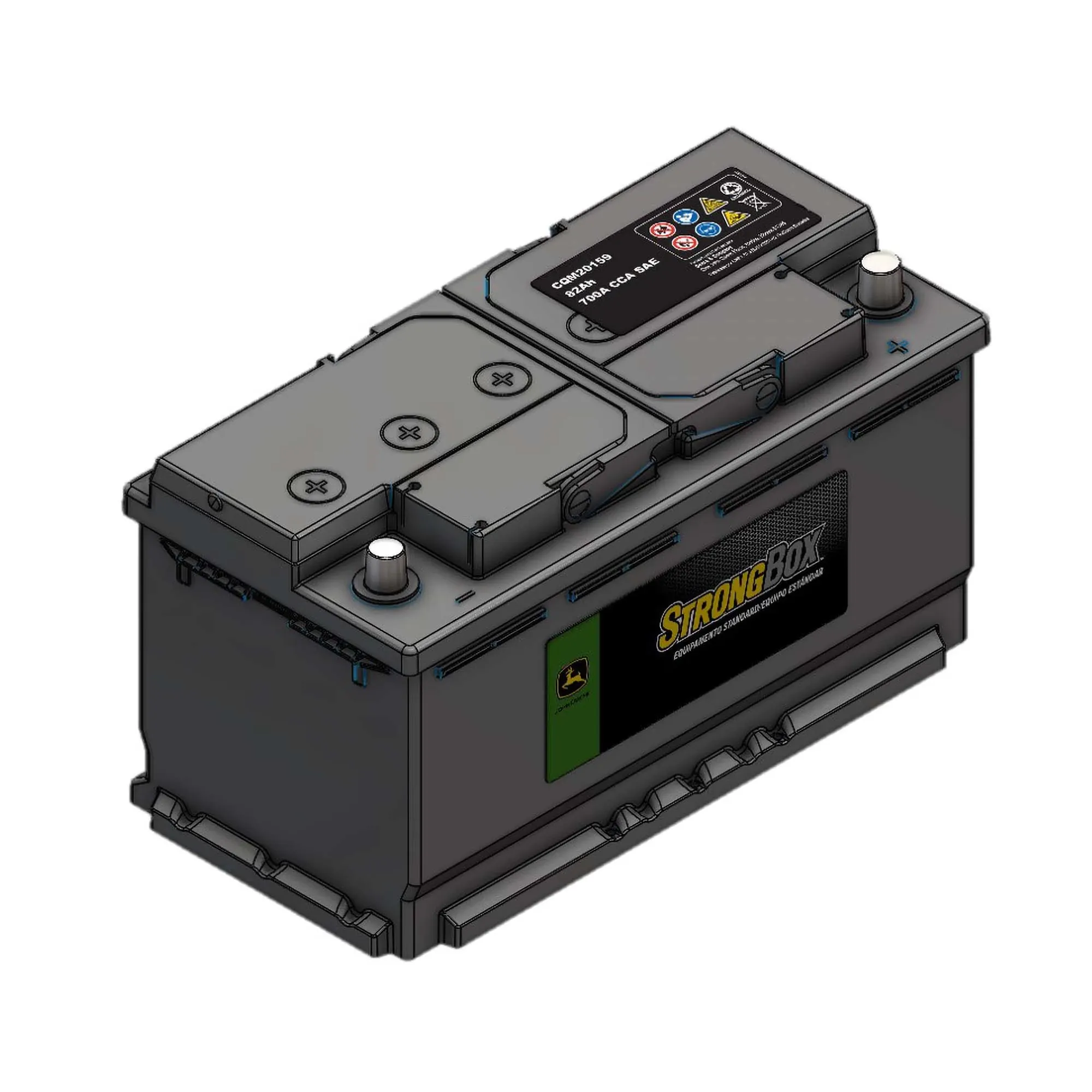 John Deere Battery, Wet Charged, 12 Volt, 82 Ah, 700 CCA, 150 RC, H8 BCI - CQM20159