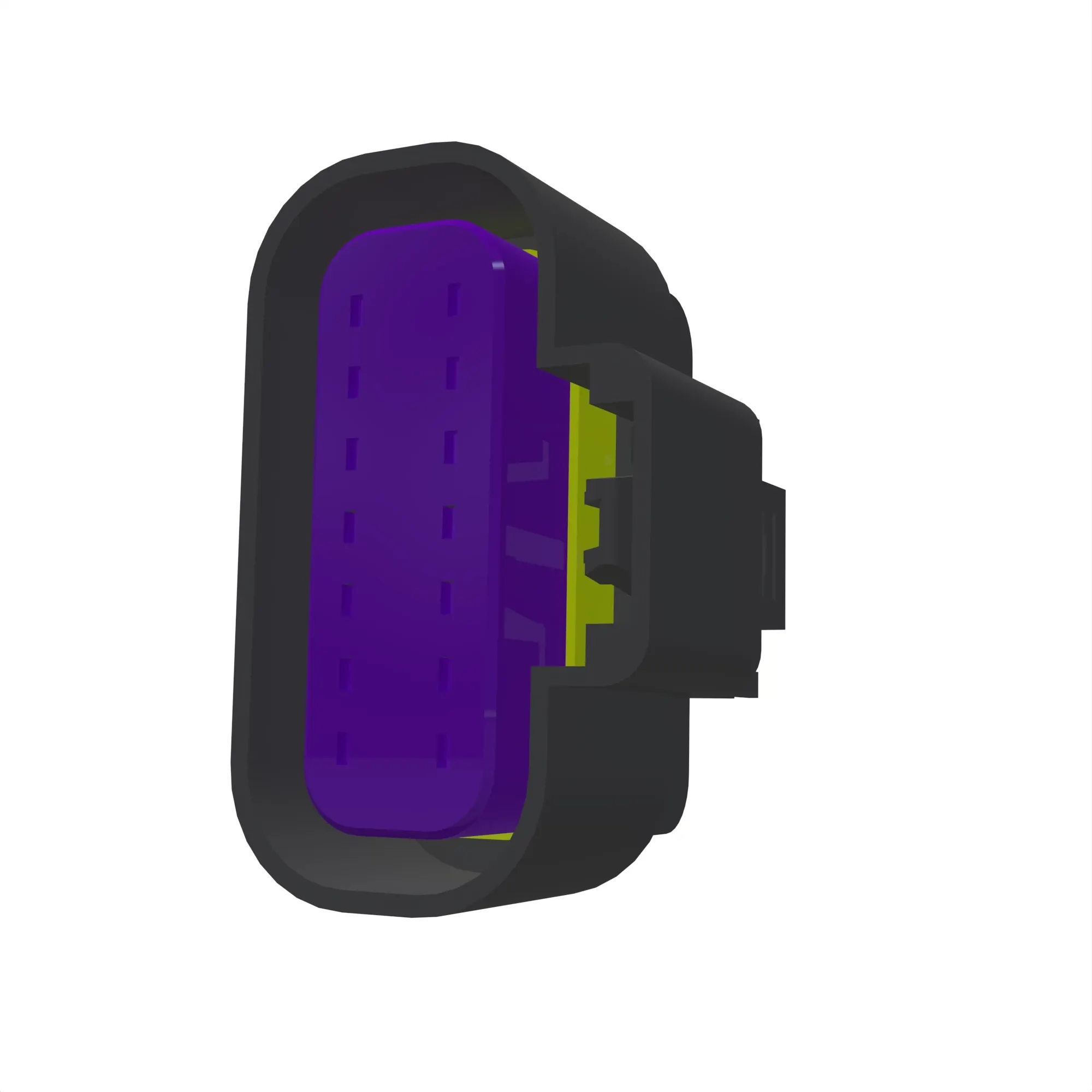 John Deere Black External Electrical Connector Housing, 14 Cavities - 57M9835