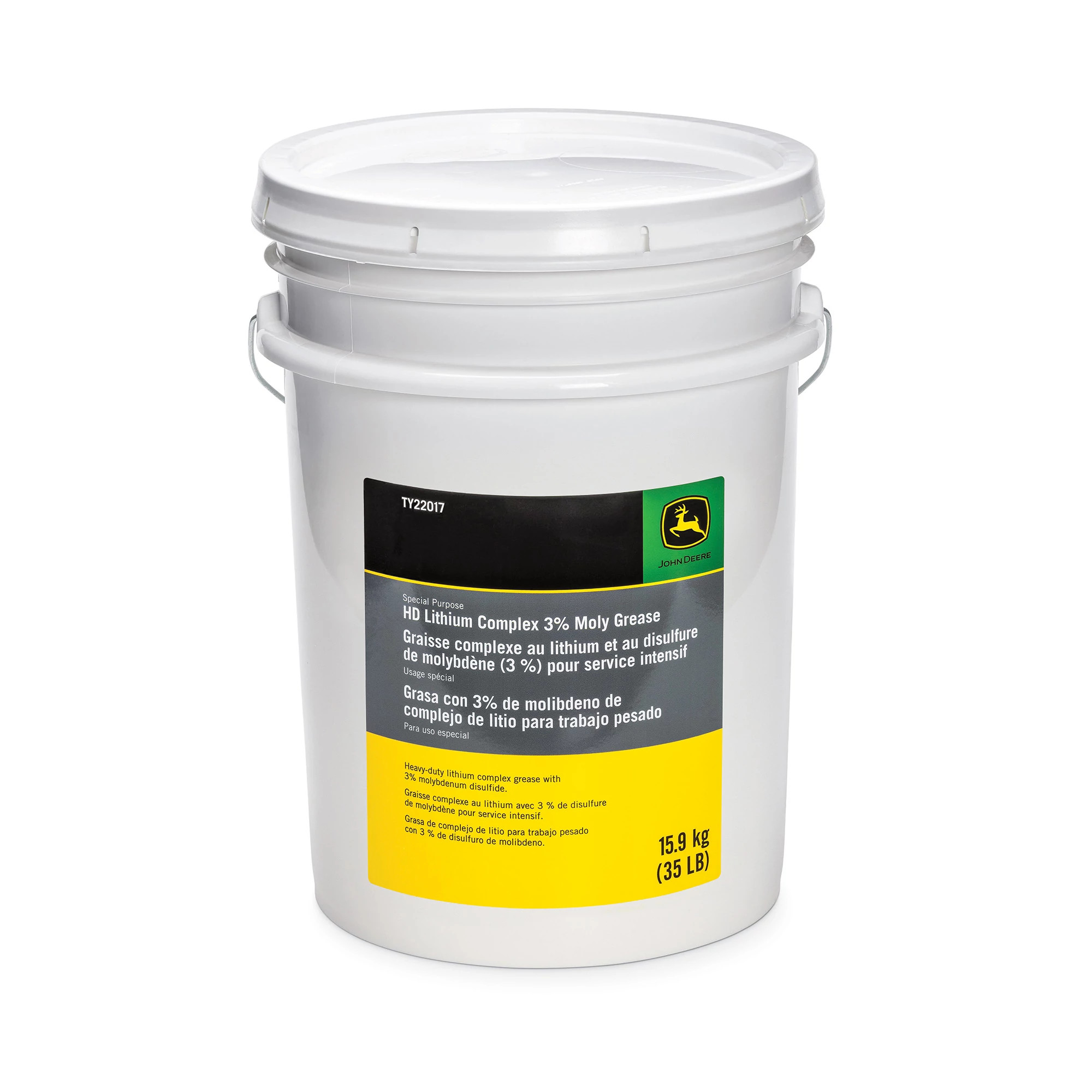 John Deere Special-Purpose Heavy-Duty (HD) 3% Moly Lithium Complex Grease, High Temperature EP, 15.9 kg (35 Pound) Pail - TY22017