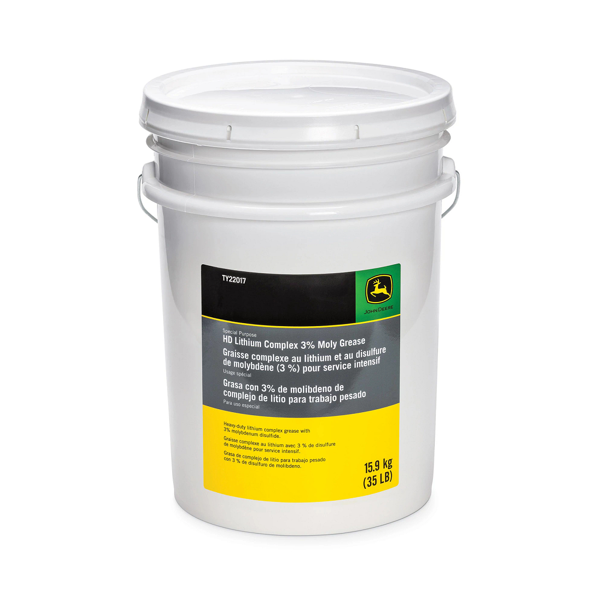 John Deere Special-Purpose Heavy-Duty (HD) 3% Moly Lithium Complex Grease, High Temperature EP, 15.9 kg (35 Pound) Pail - TY22017