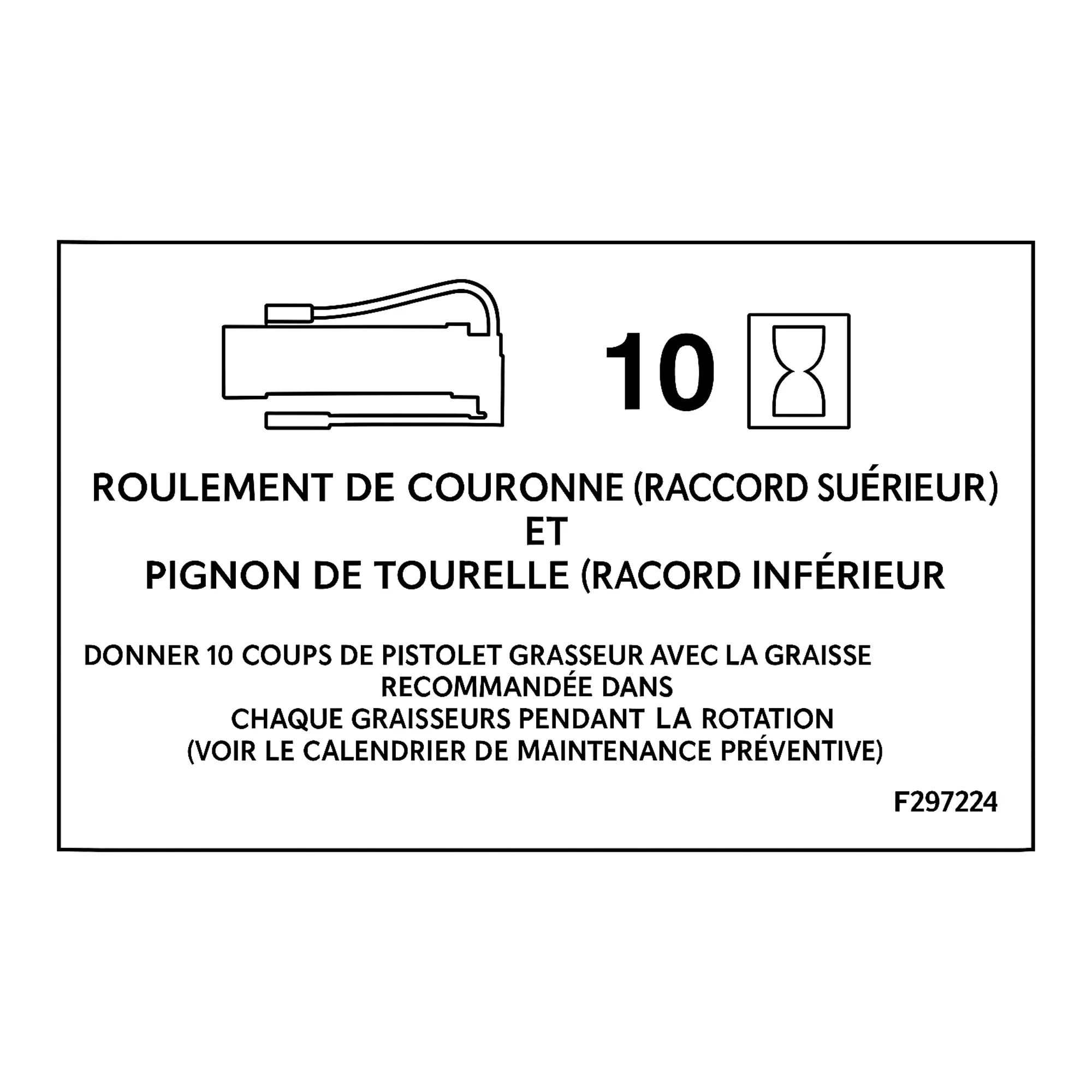 John Deere Ring Gear Lubricant Decal, French - F297224