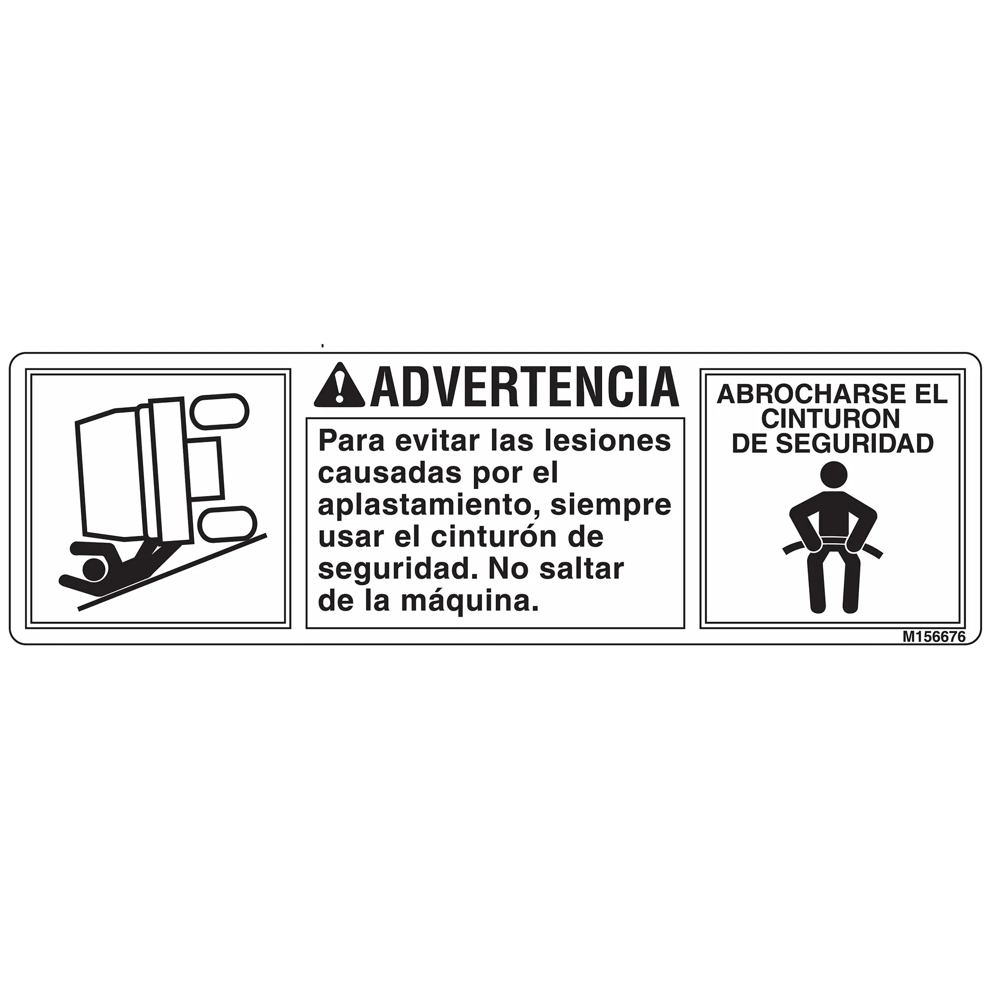 John Deere Warning Label, Spanish - M156676