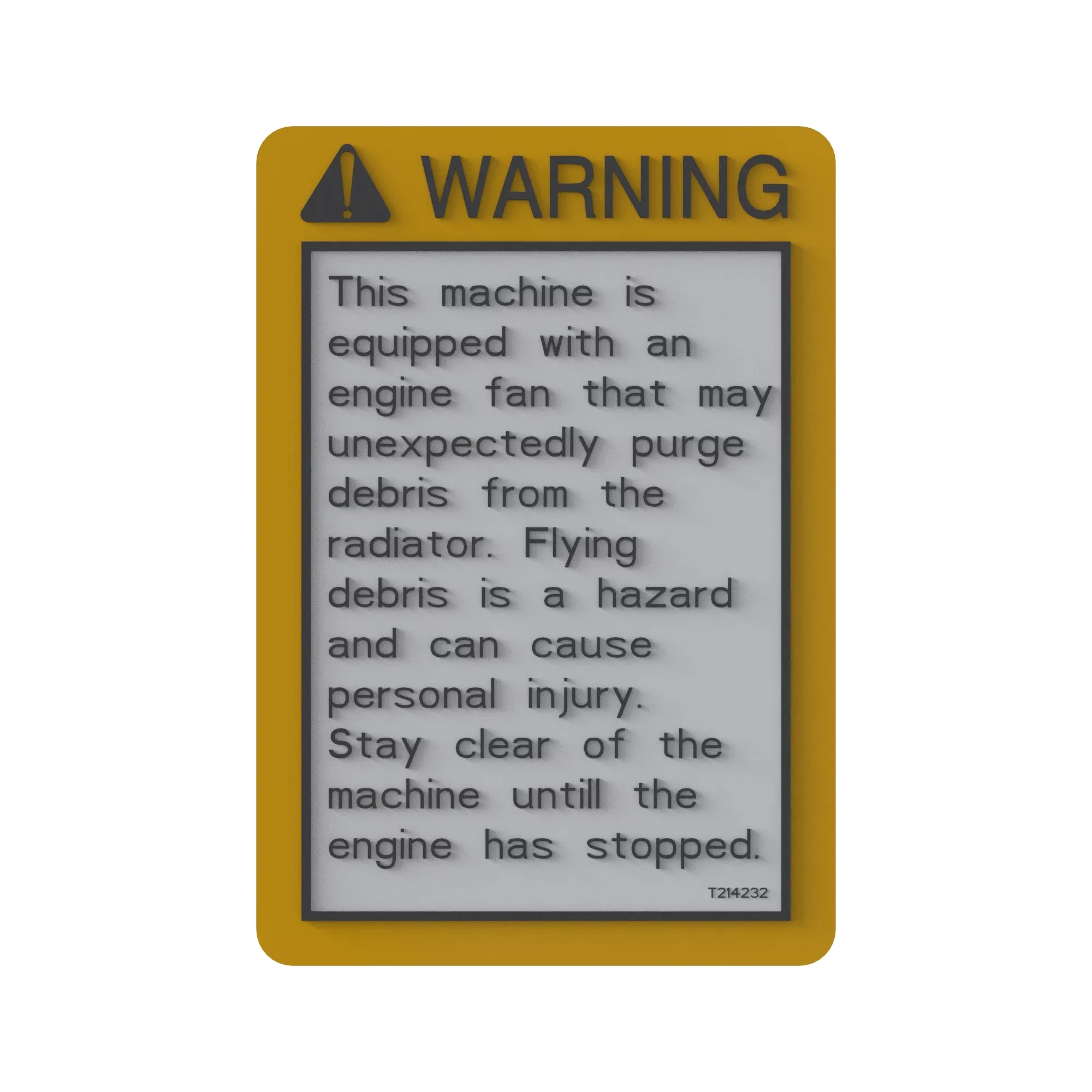 DECAL, WARNING - FAN DEBRIS ENGLISH