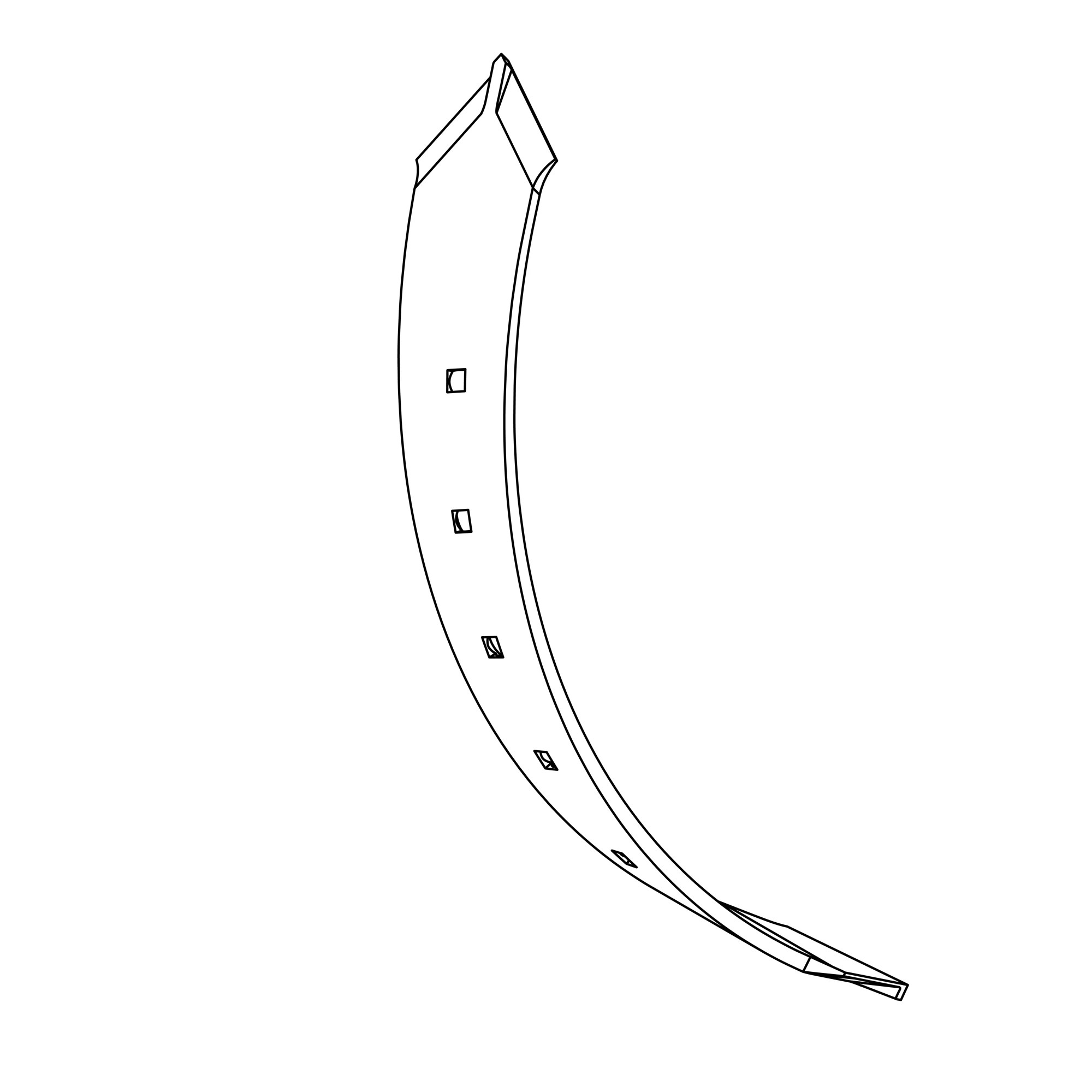 John Deere Concave Twisted Double Point Shovel, Left Side - N181913