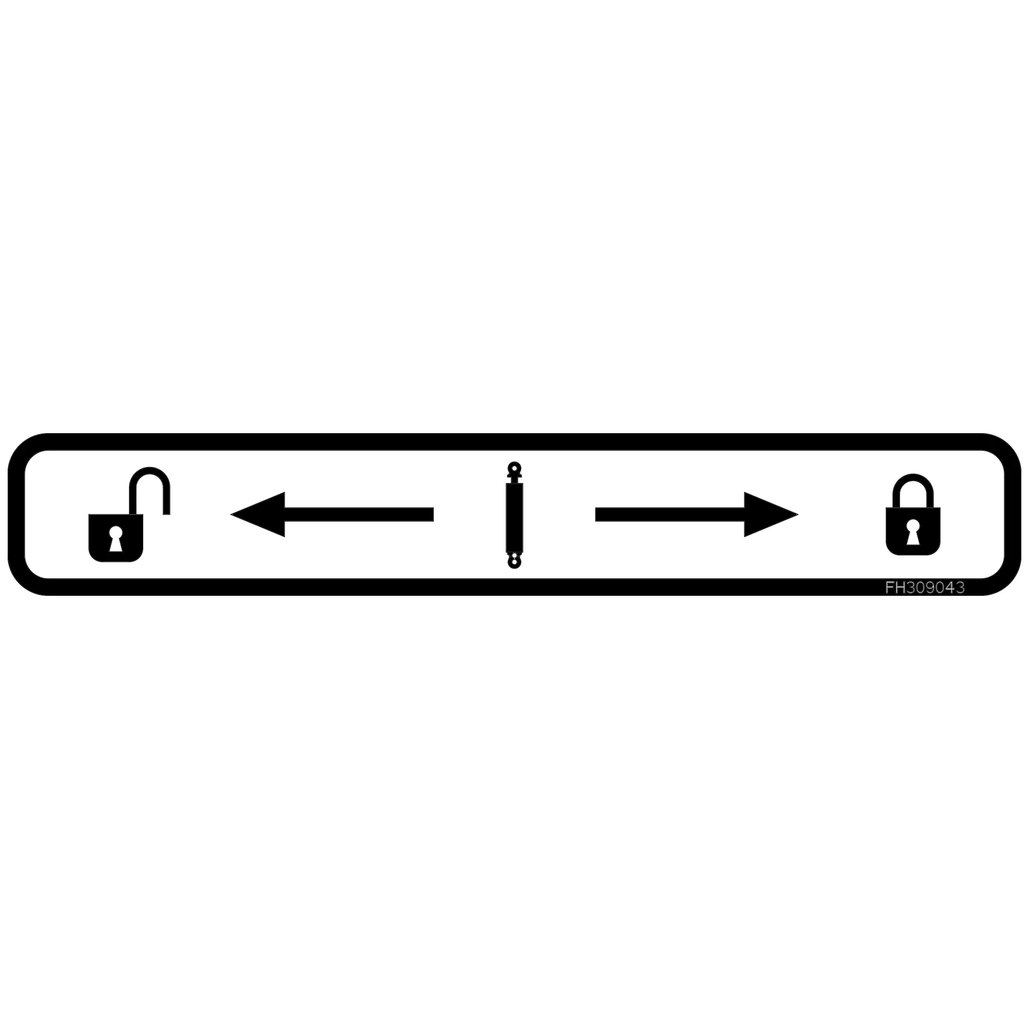 John Deere Label, Transport Lock - FH309043