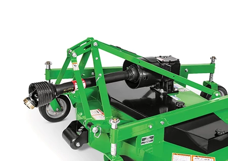 Studio side view of a GM40 series grooming mower and its floating top and lower hitch