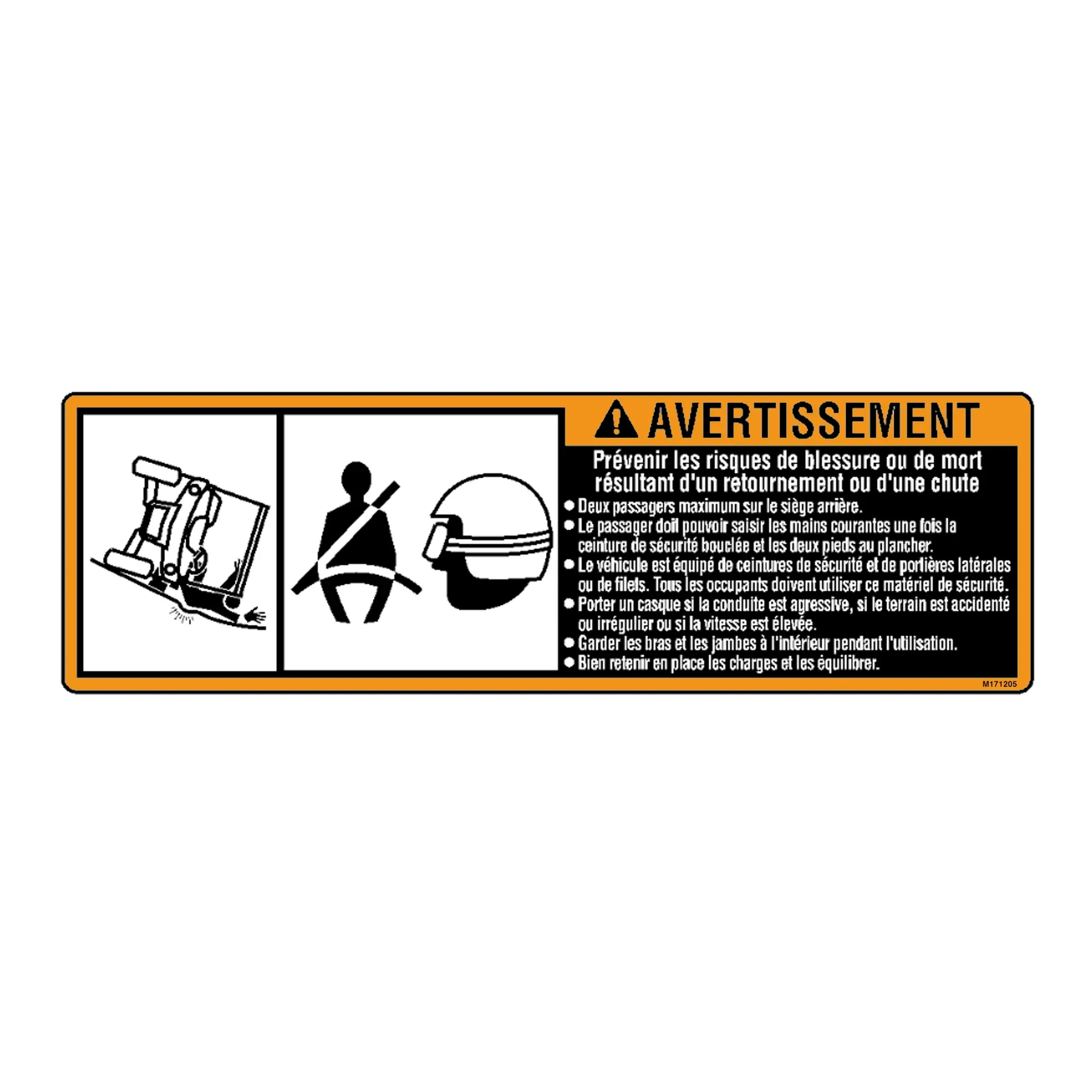 John Deere Warning Rear Occupant - M171205