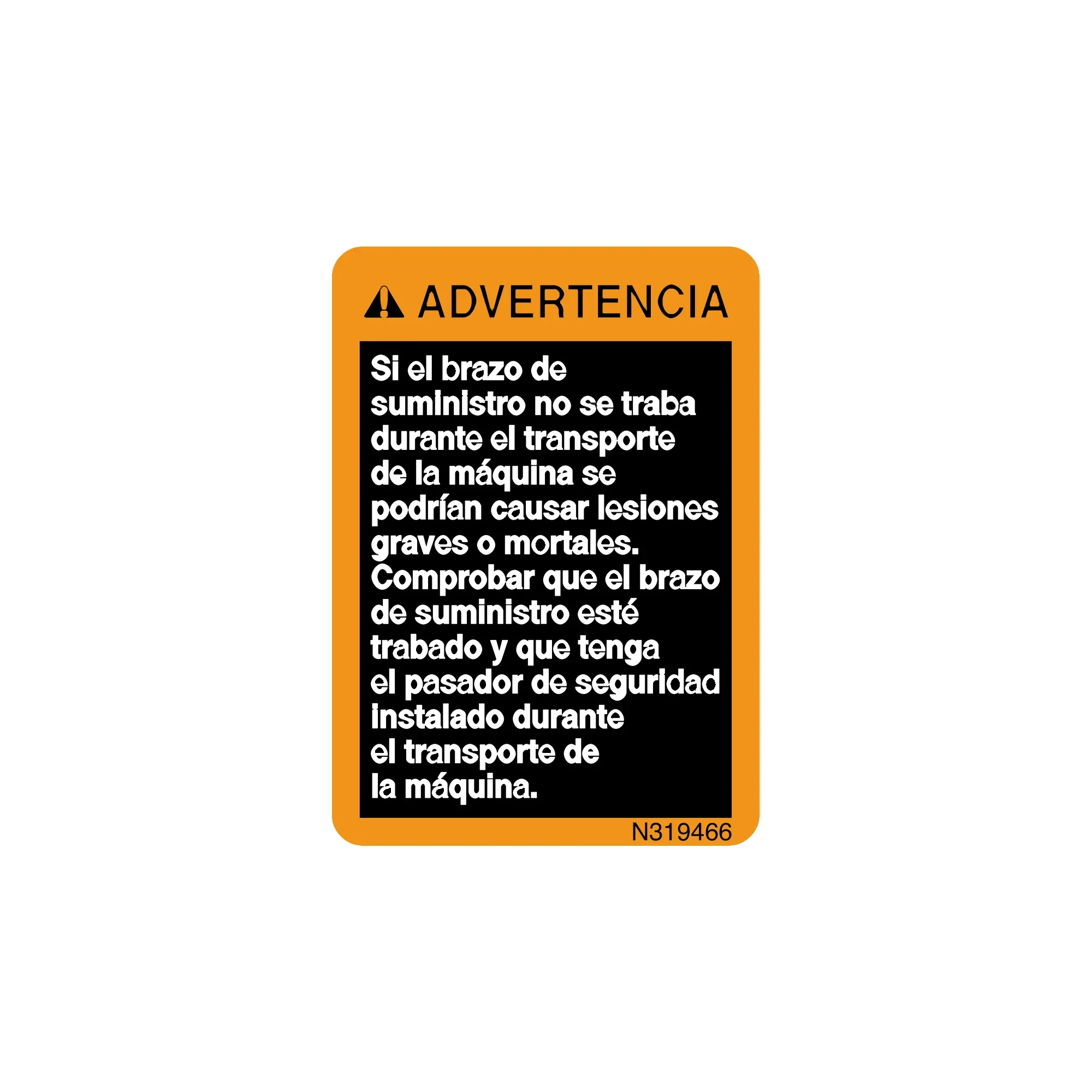 John Deere Safety Sign, Warning Label - N319466