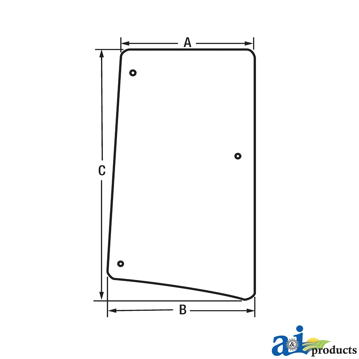 Glass, Tiltable Side Window, RH