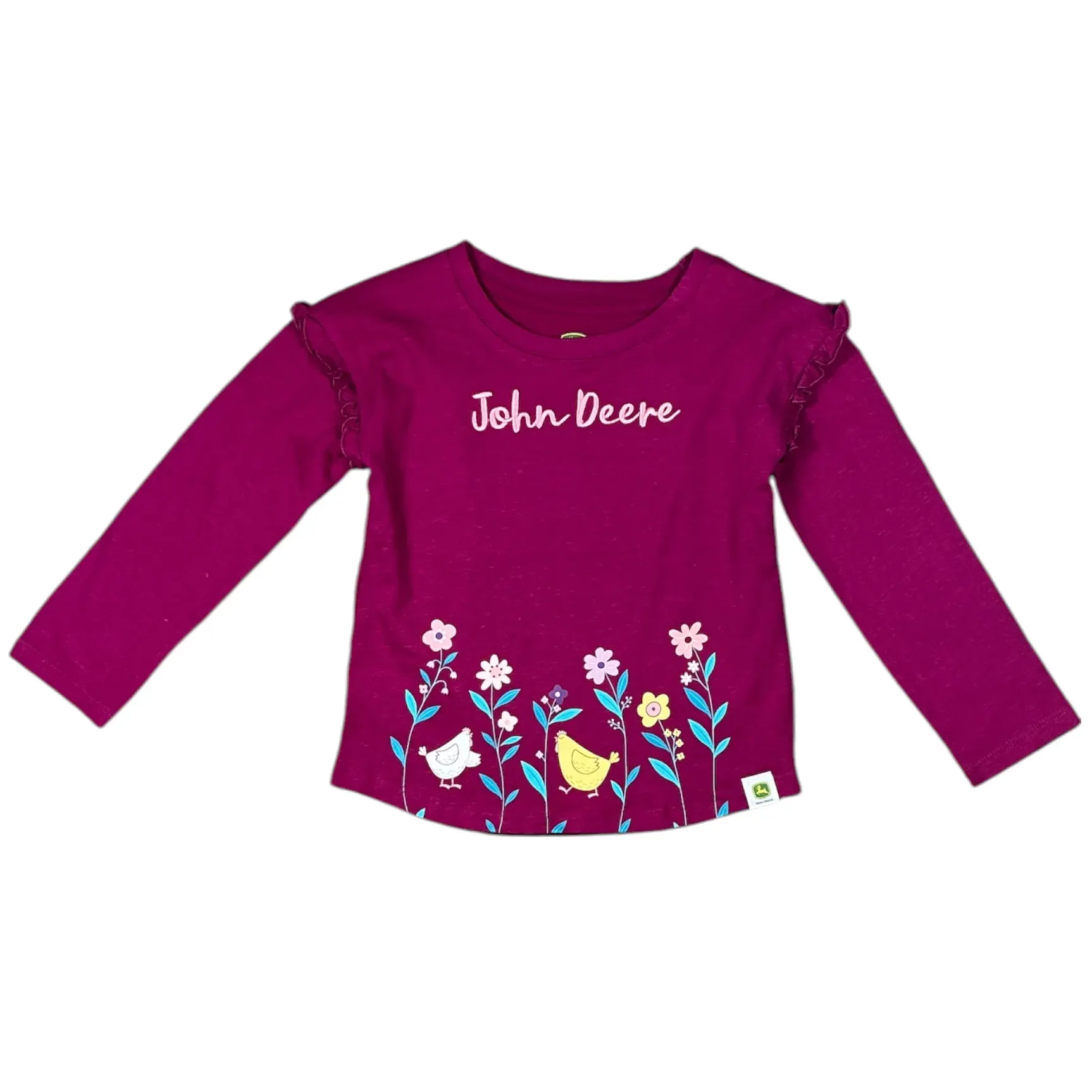 Toddler Chickens and Flowers Long Sleeve T-Shirt