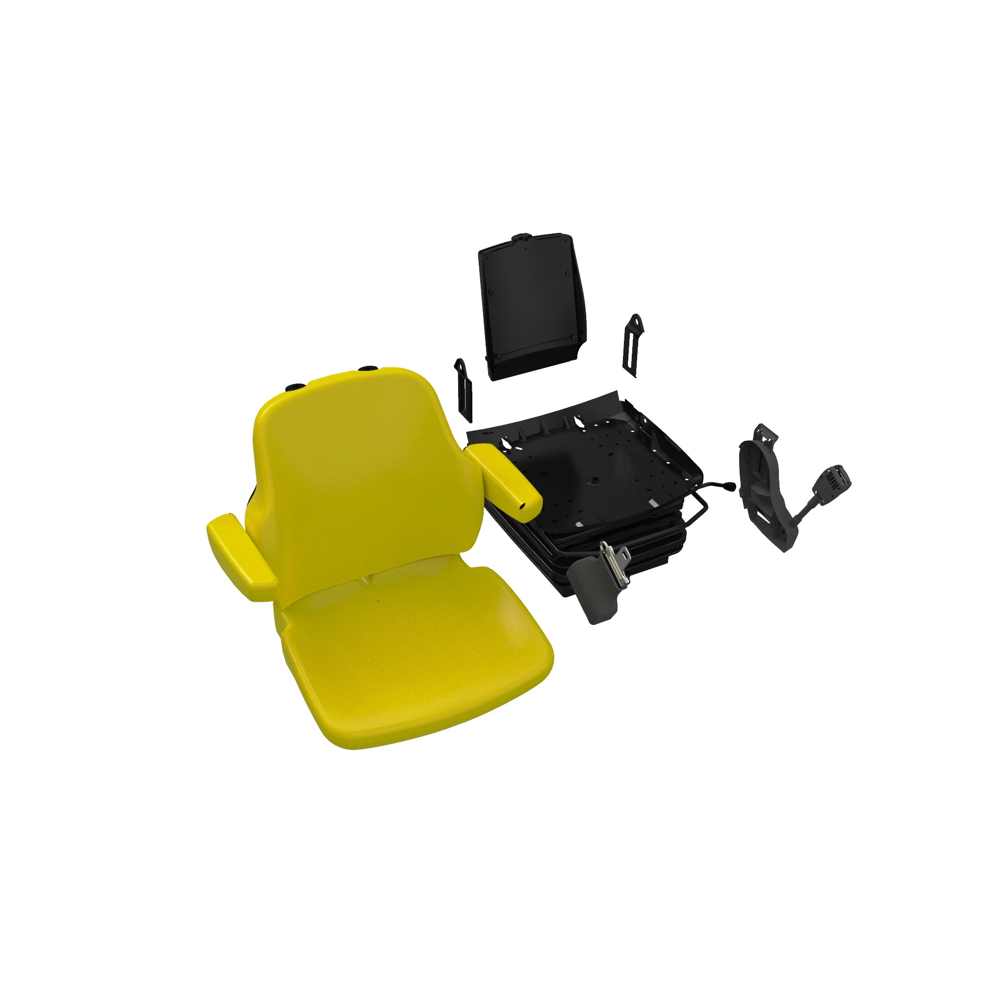 John Deere Mechanical Black Vinyl Suspension Seat - AXT20782