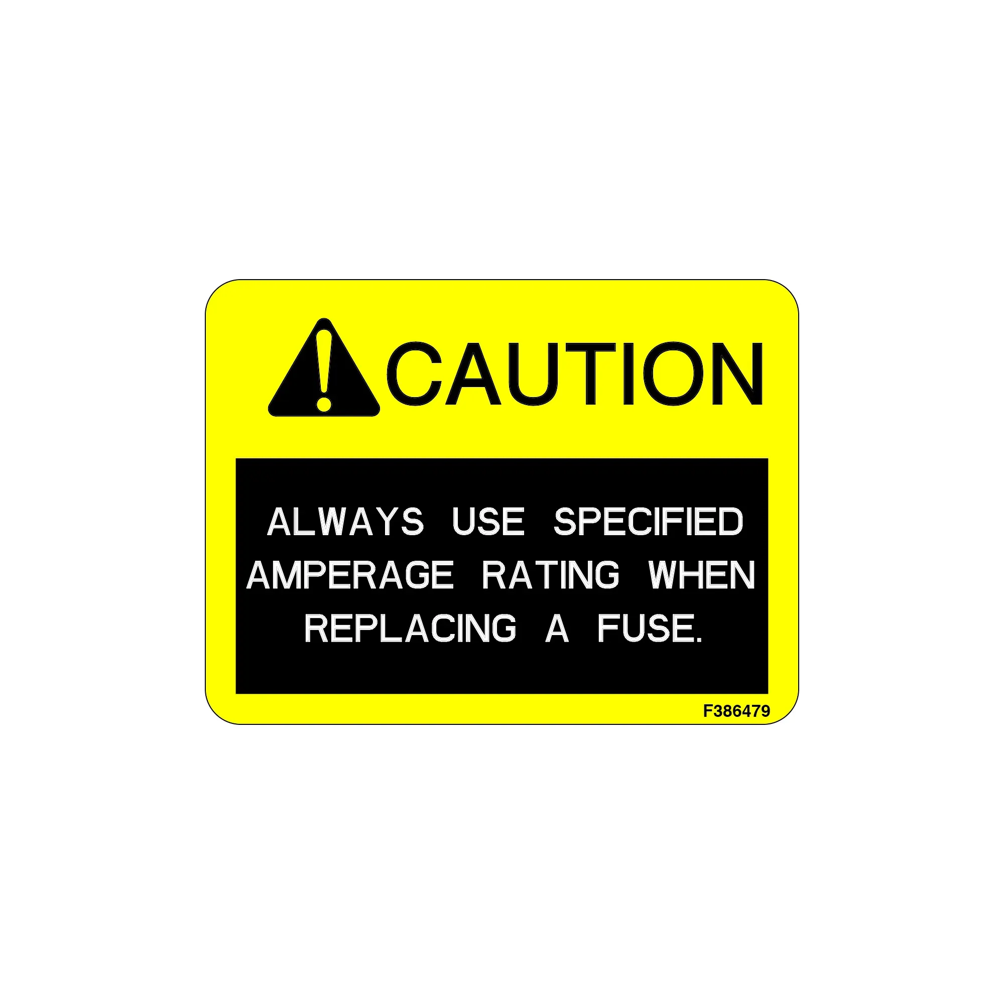 John Deere Lower Panel Fuses Label - F386479