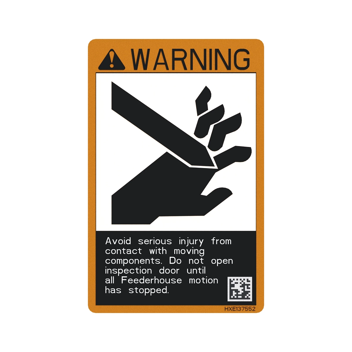 John Deere Safety Sign, Inspection Door - HXE137552