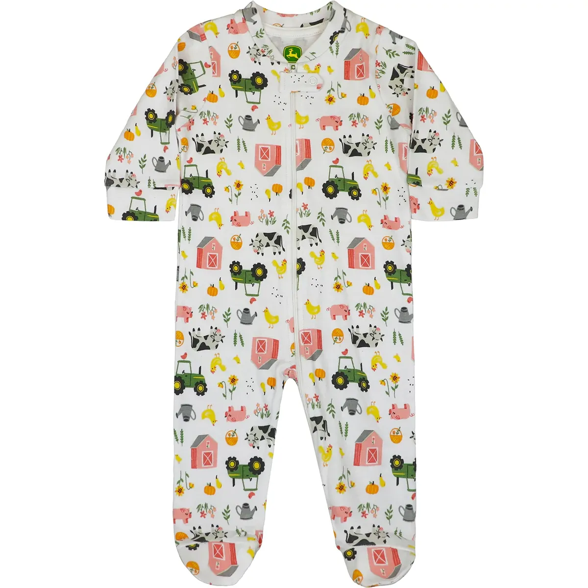 Infant Pink Barn and Farmland Footie Pajamas