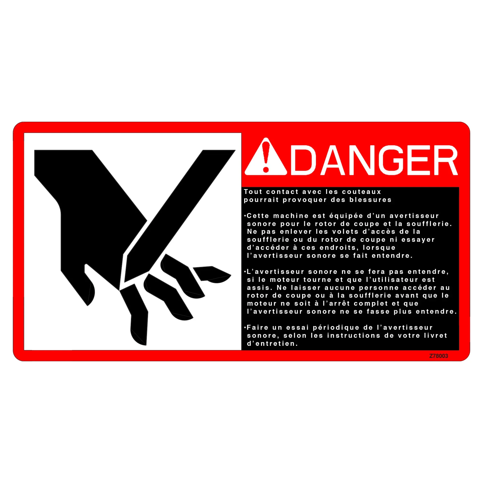 John Deere Safety Sign, Label - Z78003