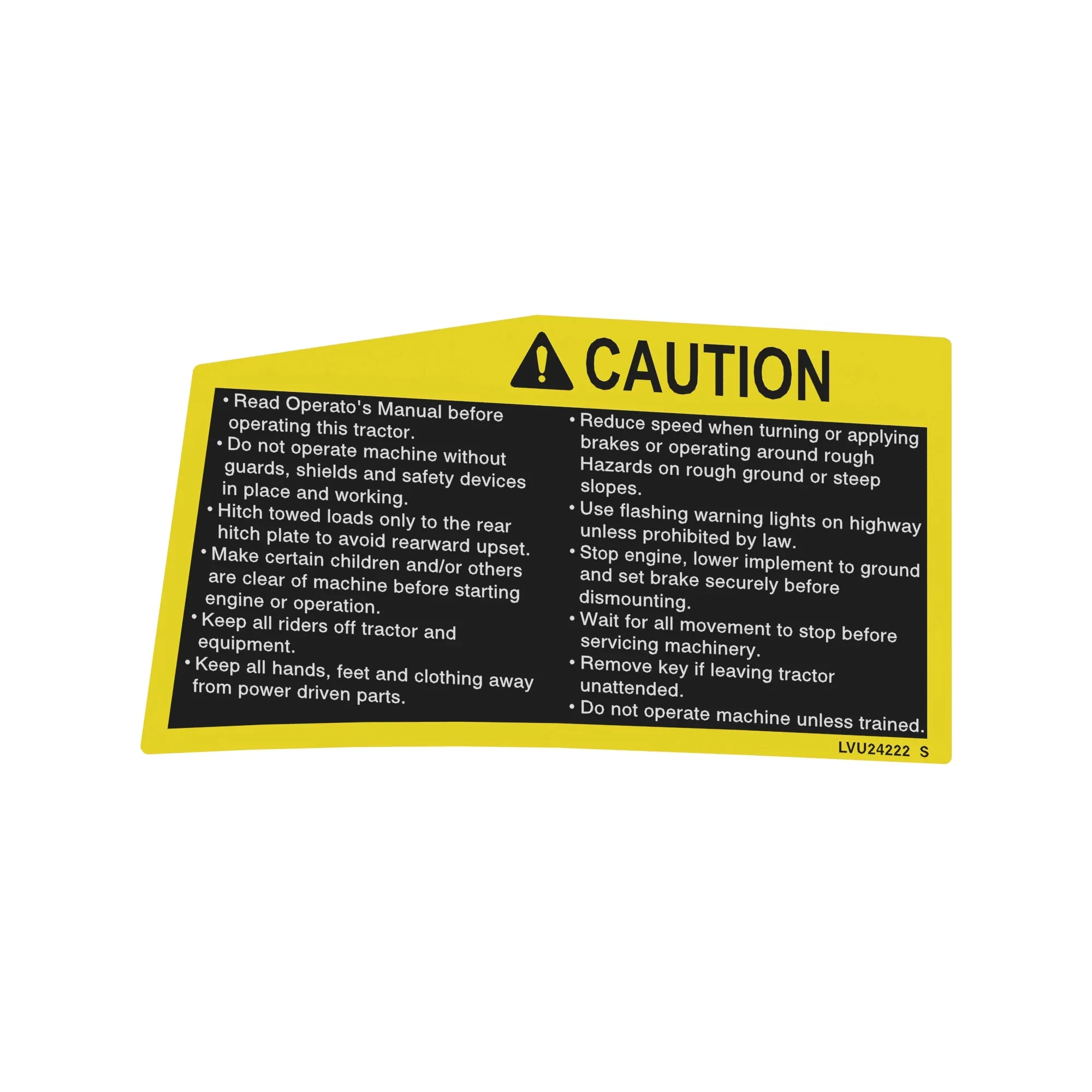 John Deere Caution Label - LVU24222