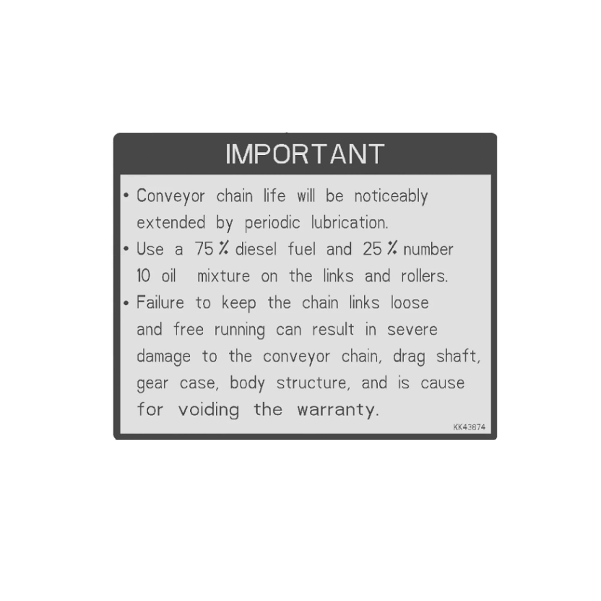 Label, Important, Conv Chain Lubr