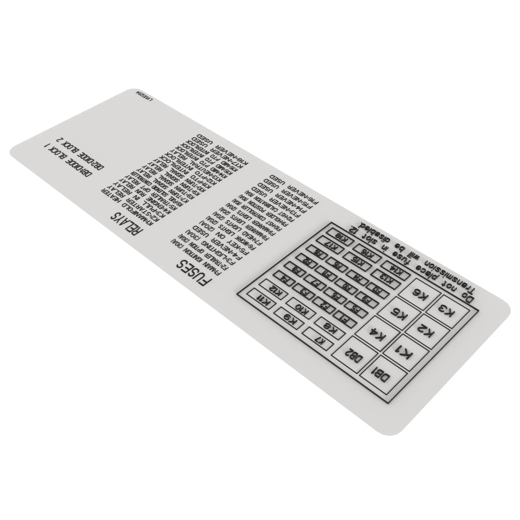 LVU13294: Fuse Relay Identification | Shop.Deere.com