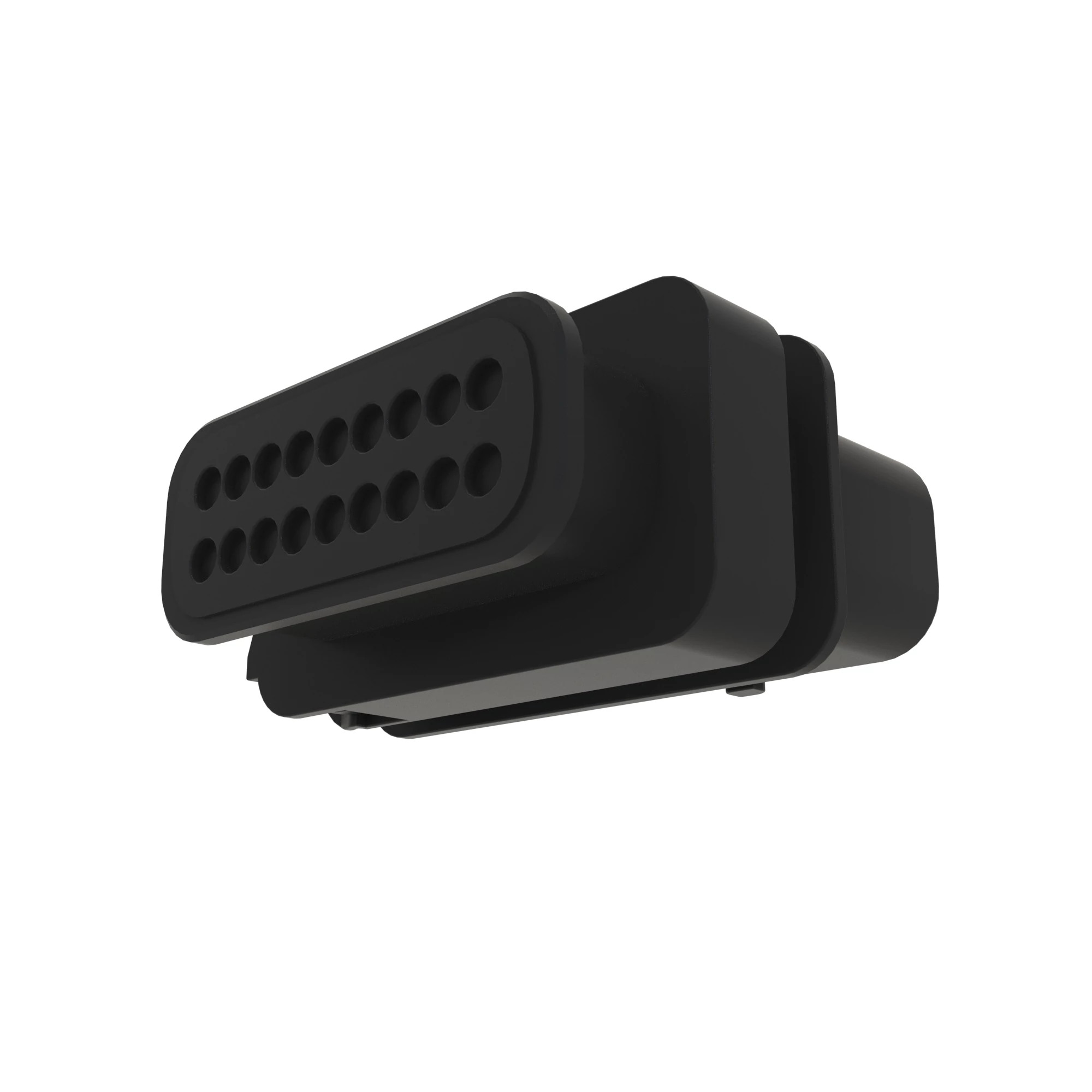 John Deere Black Internal Electrical Connector Housing, 18 Cavities - 57M14594