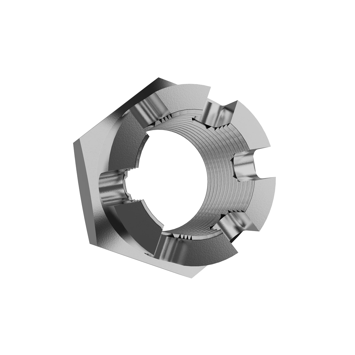 John Deere Hexagonal Slotted Nut, M18 - 14M7305