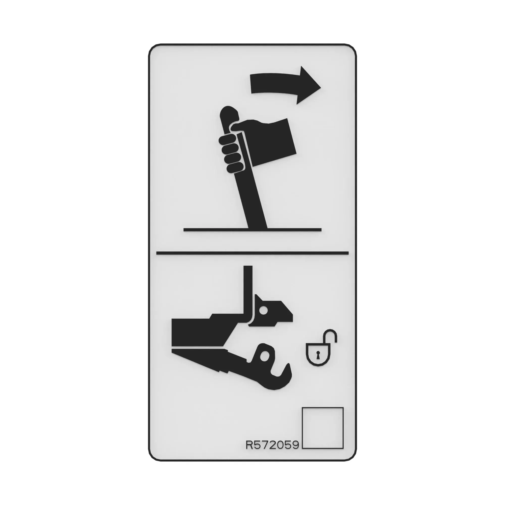 John Deere Instructional Pickup Control Label - R572059