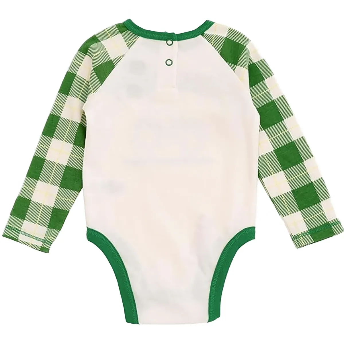 Infant Tractor Bodyshirt with Plaid Sleeves