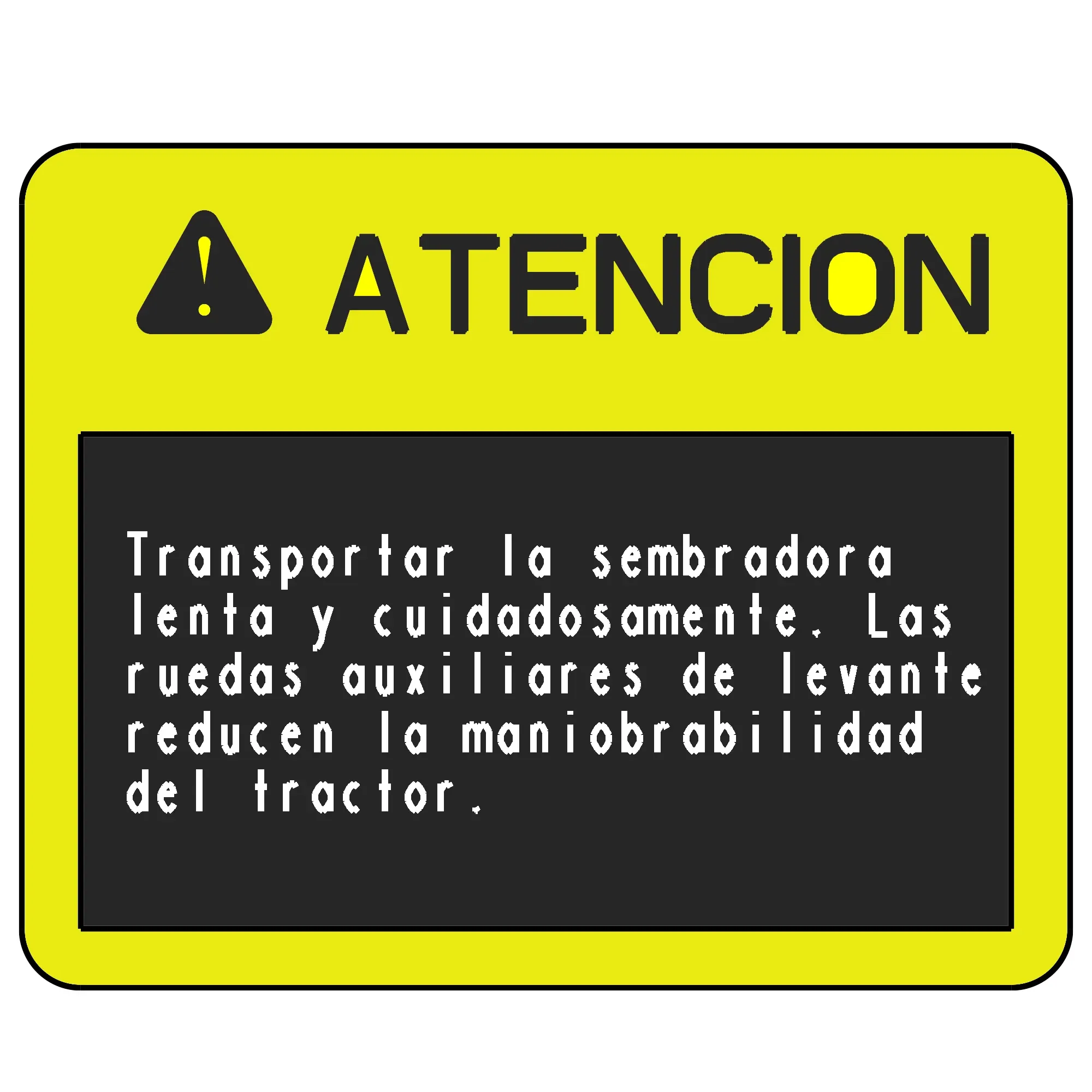 John Deere Safety Sign, Caution, Spanish - A55105