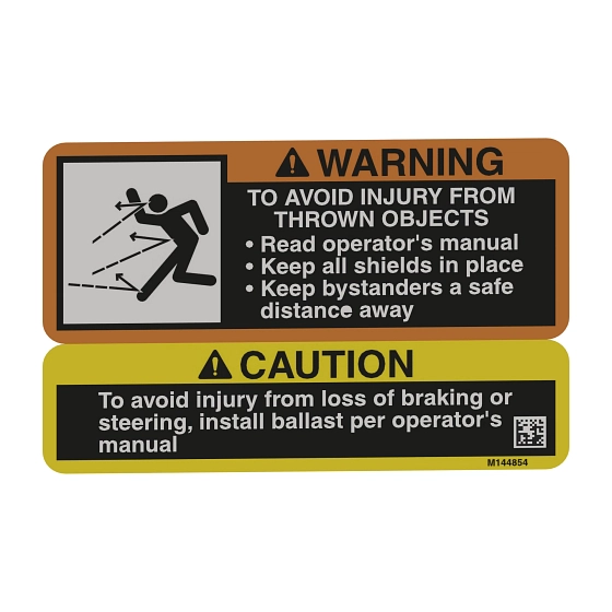 John Deere Caution & Warning Label - M144854