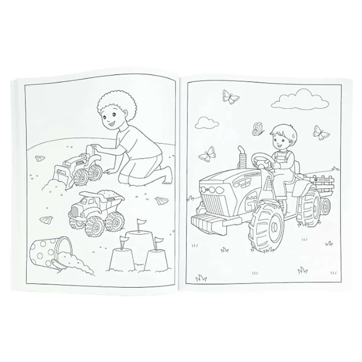 Tractors, Trucks & Animals Coloring Book