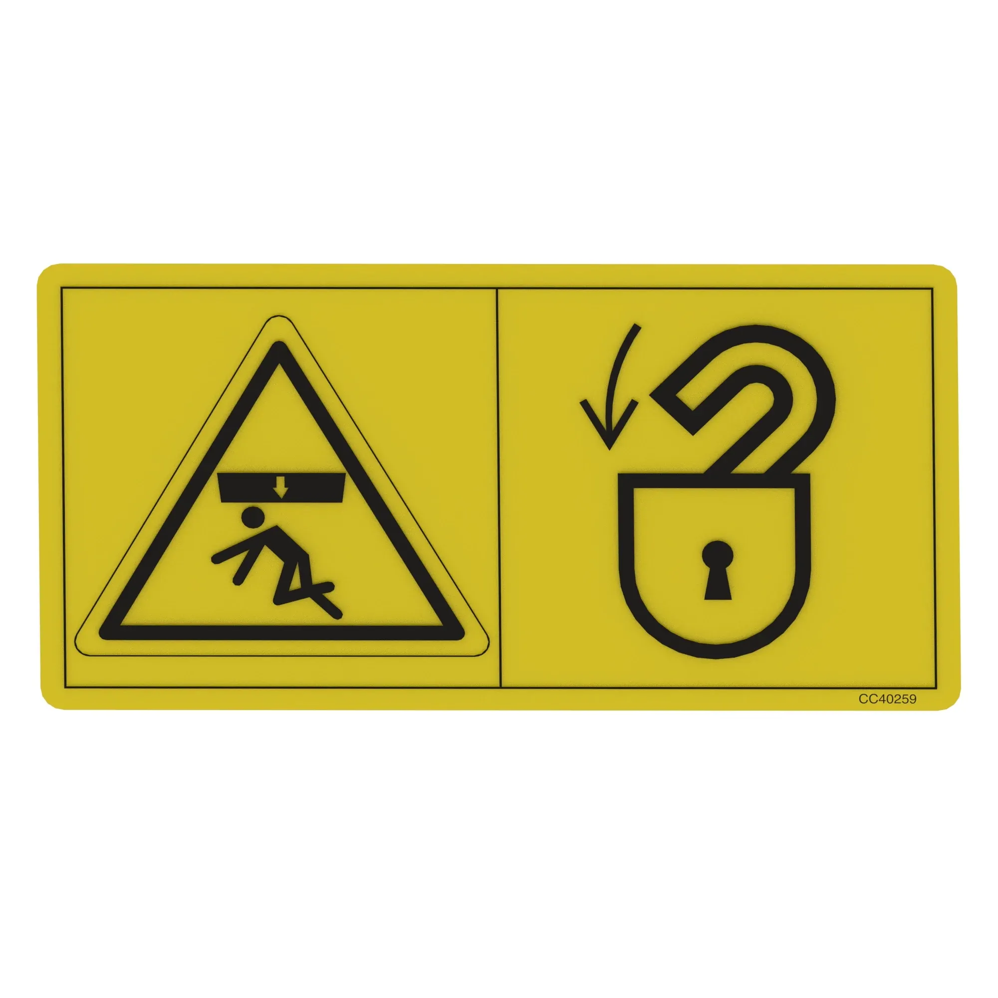 John Deere Lock/Unlock Label - CC40259
