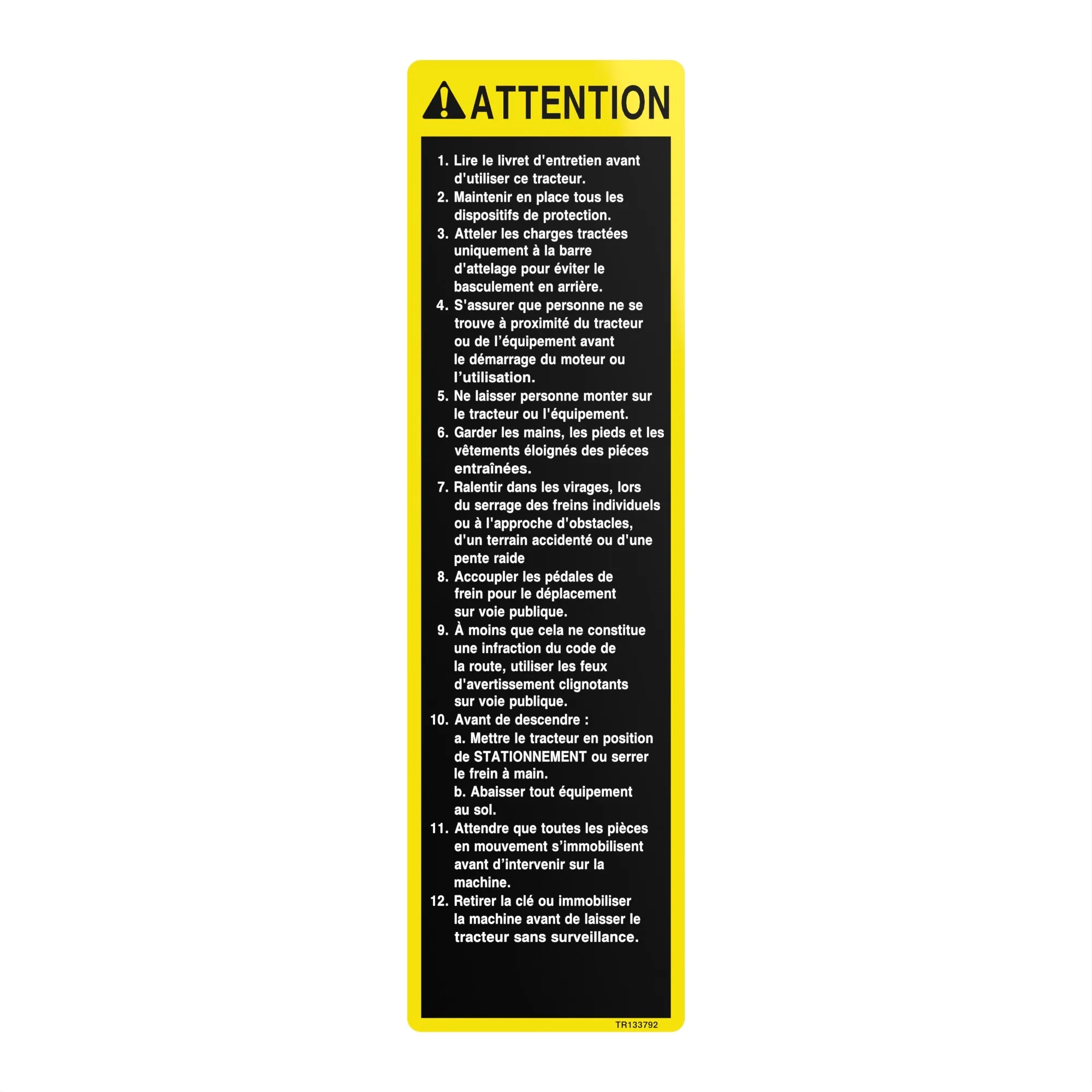 John Deere Label - TR133792