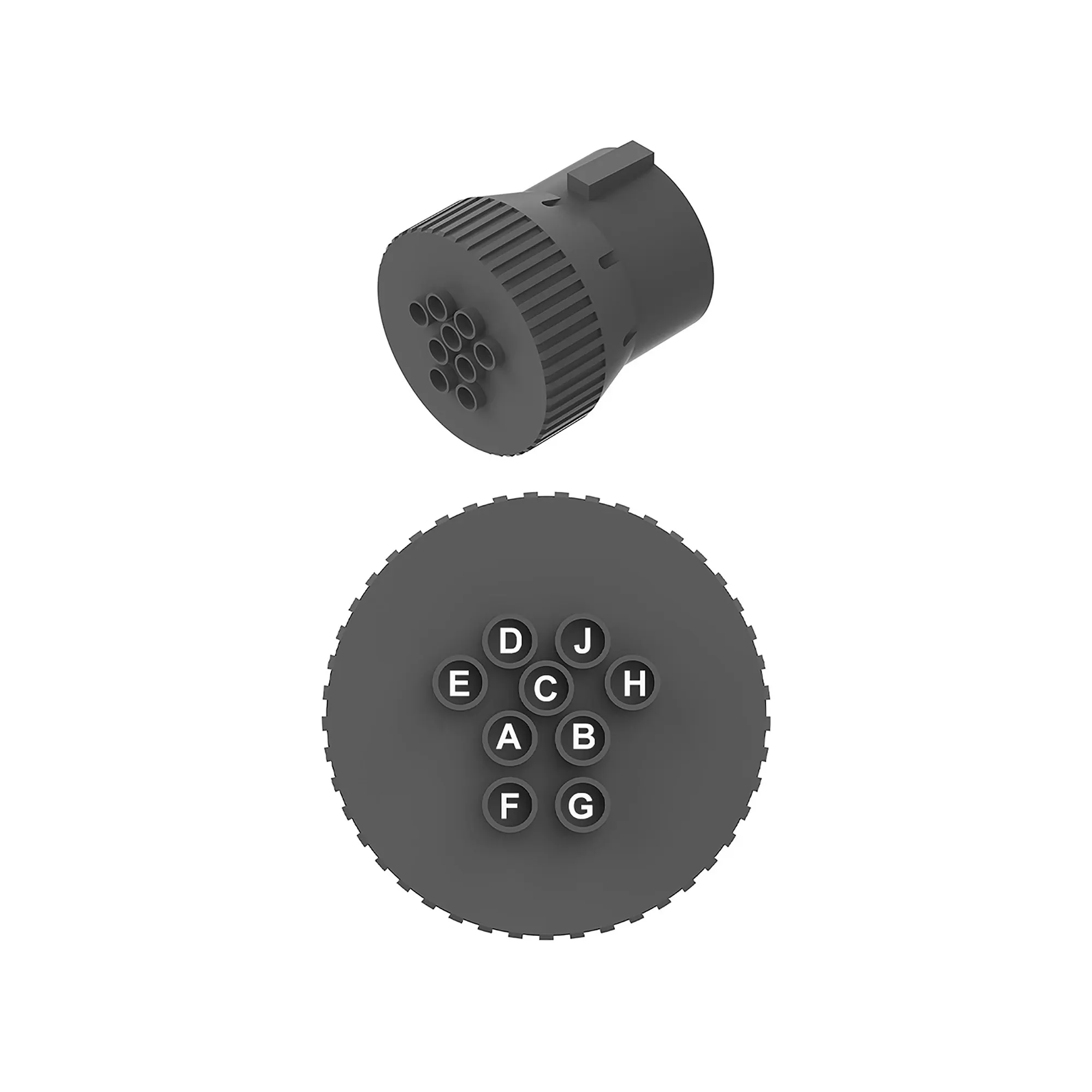 John Deere Gray Electrical Connector Terminal, 9 Cavities - N282065