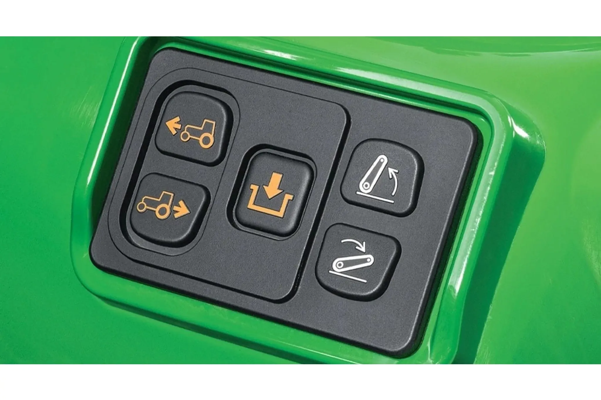 Close-up view of five Hitch assist buttons with icons.