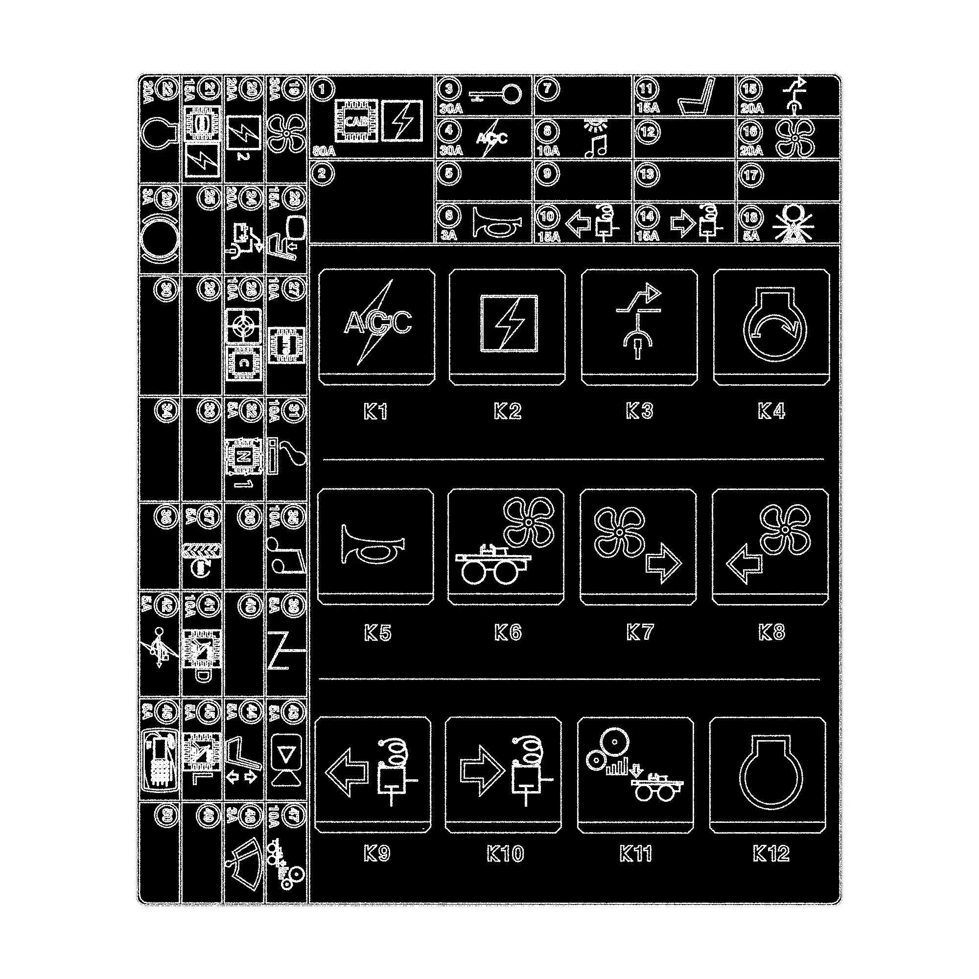 John Deere Electrical Load Center Label - KK55122