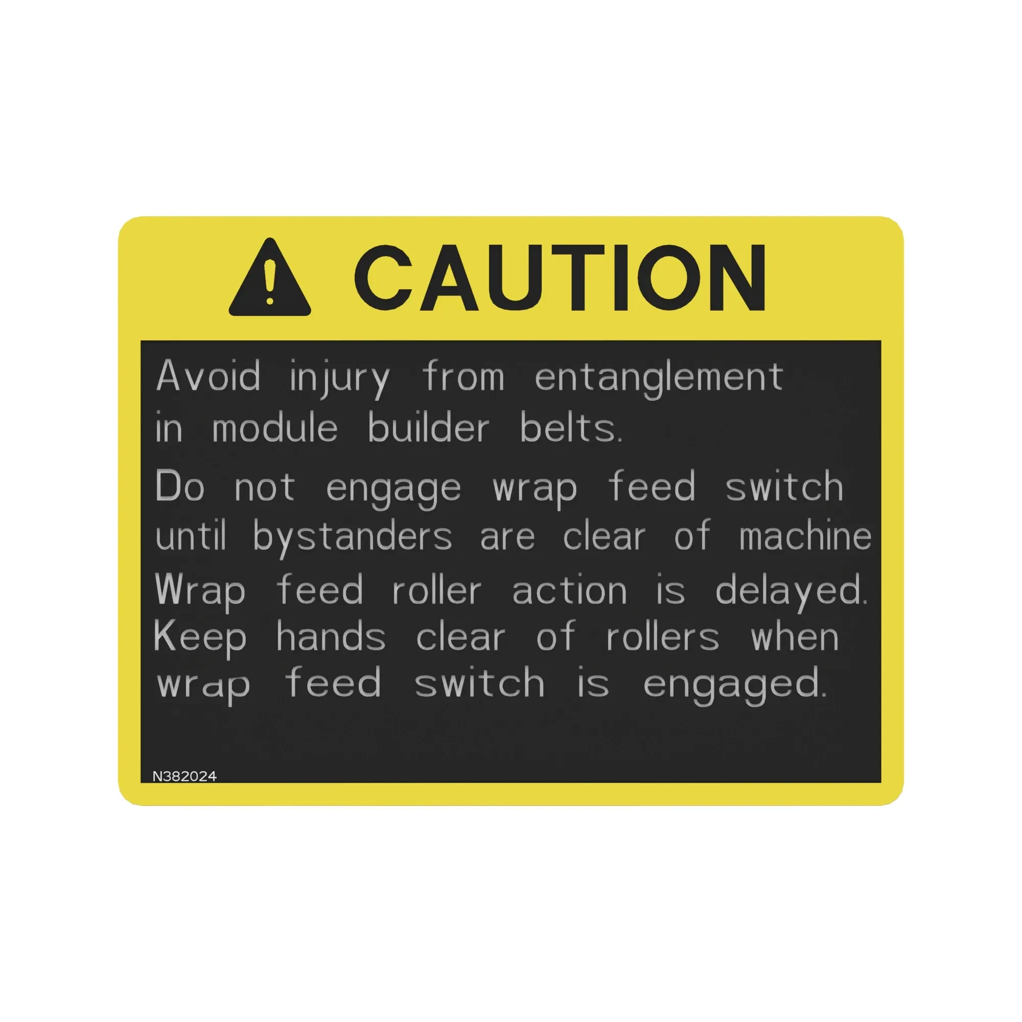 John Deere Wrap Feed Caution Decal - N382024
