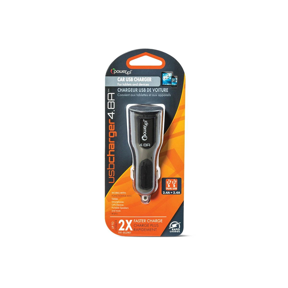 USB Plug - 4.8A Dual USB Black