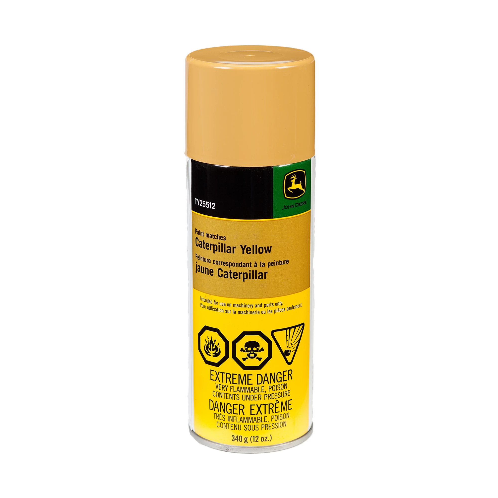 John Deere Caterpillar Yellow Paint (All Make), 340 gram (12 Oz) Aerosol - TY25512