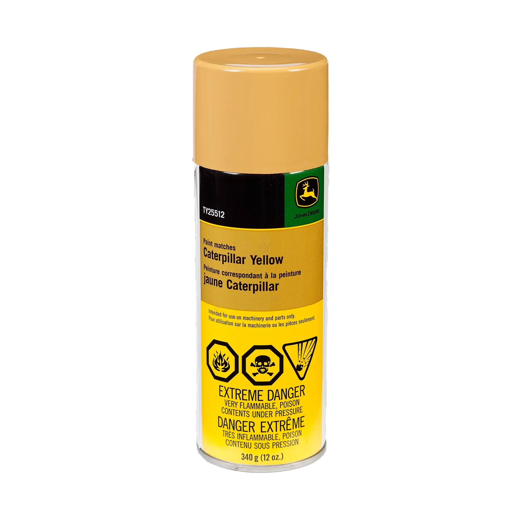 John Deere Caterpillar Yellow Paint (All Make), 340 gram (12 Oz) Aerosol - TY25512
