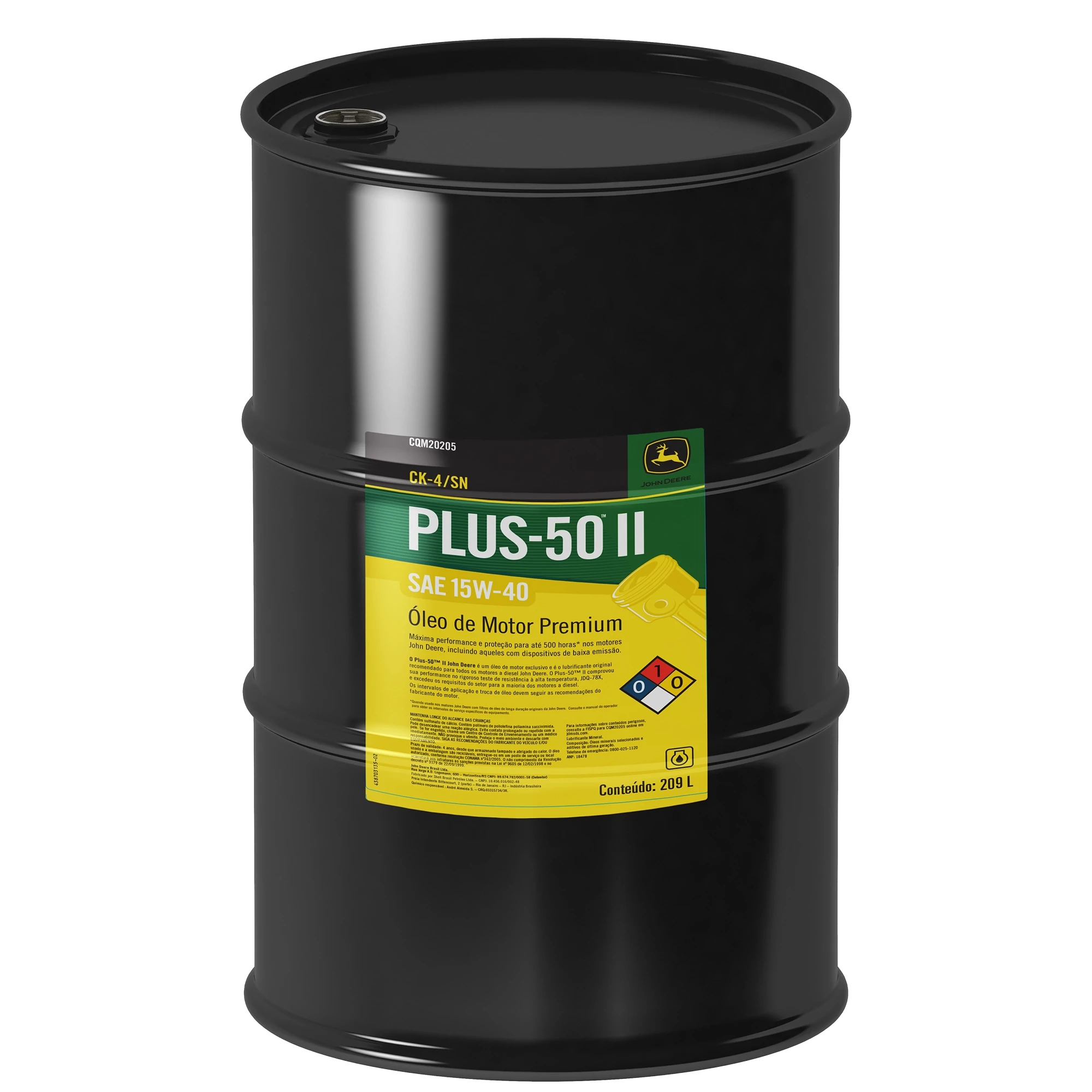 CQM20205: Óleo do Motor, Plus-50™ II, SAE 15W-40, API CK-4, 209