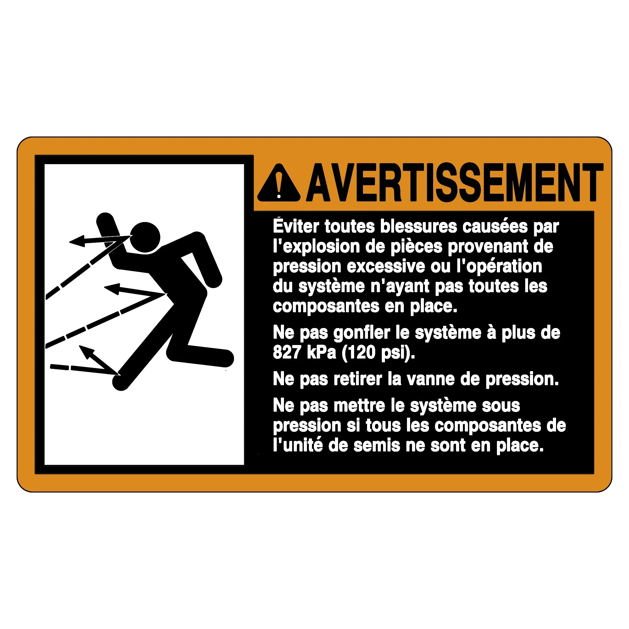 John Deere Safety Sign, Warning, French - A78692